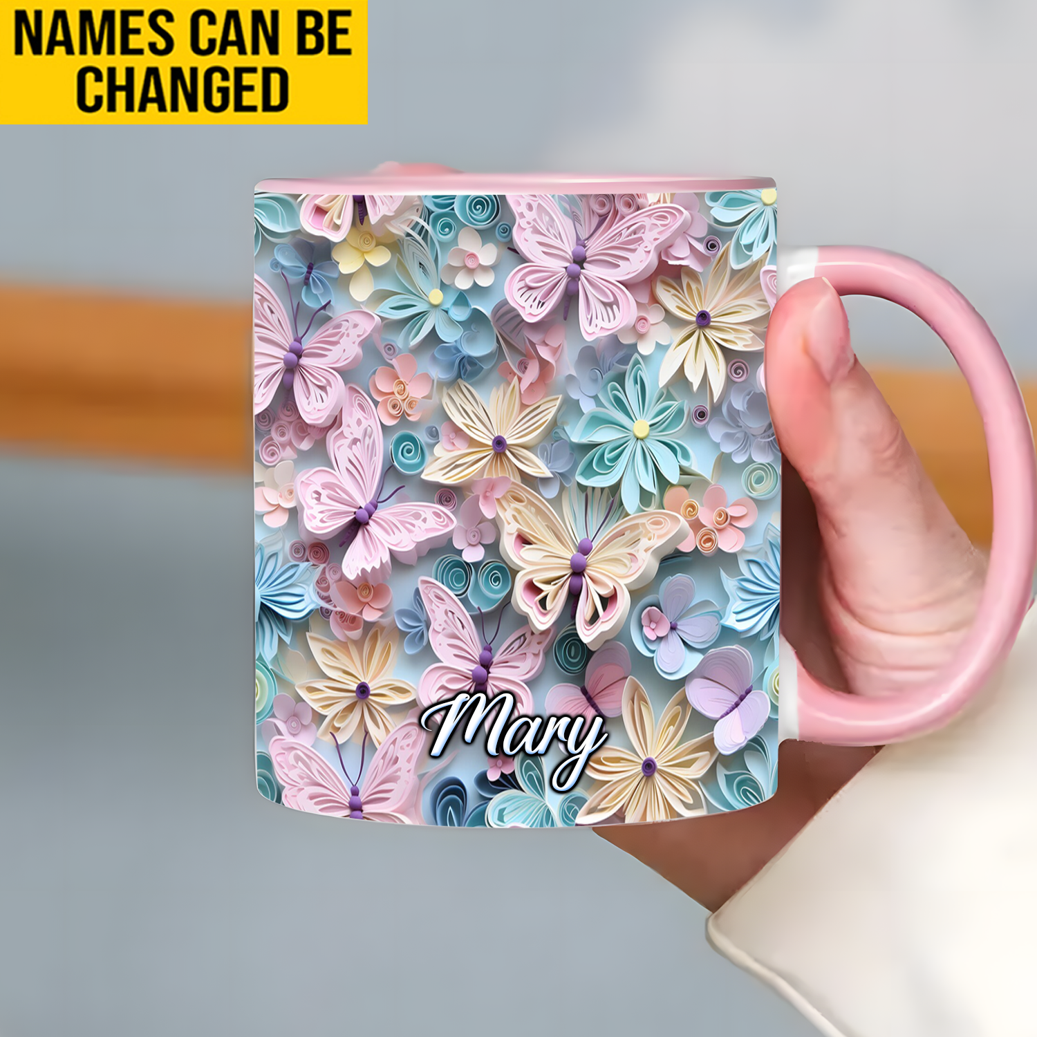 Personalized Accent Mug Butterfly Accent Mug Best Butterfly Lover Gifts For Her - Image 2