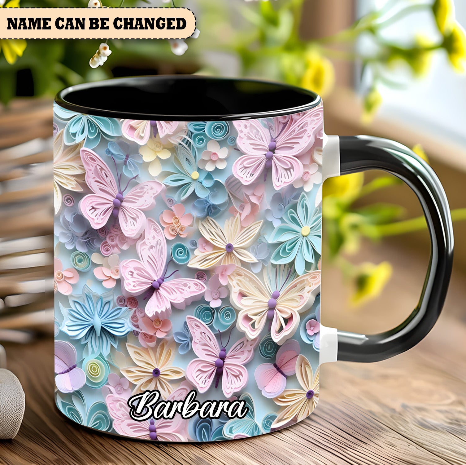 Personalized Accent Mug Butterfly Accent Mug Best Butterfly Lover Gifts For Her - Image 5