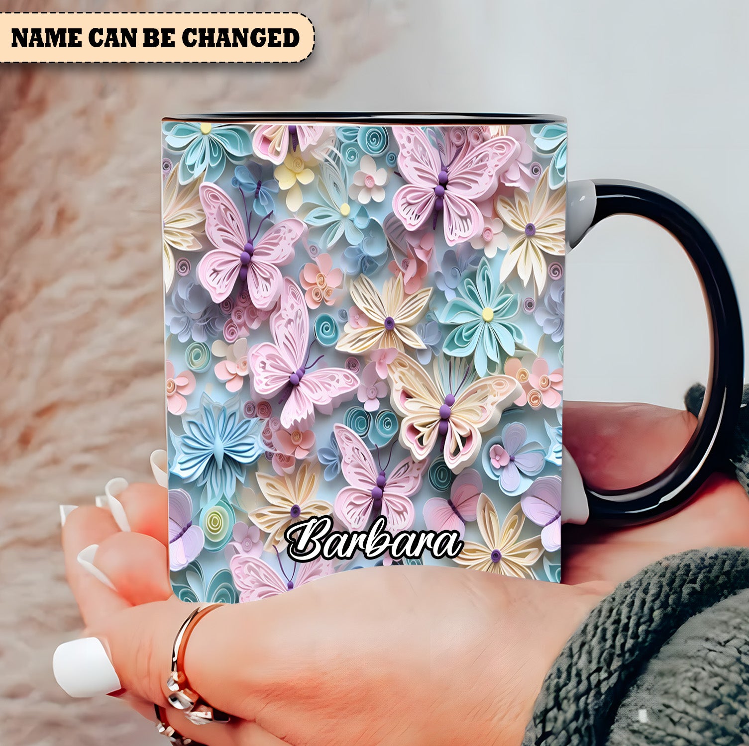 Personalized Accent Mug Butterfly Accent Mug Best Butterfly Lover Gifts For Her