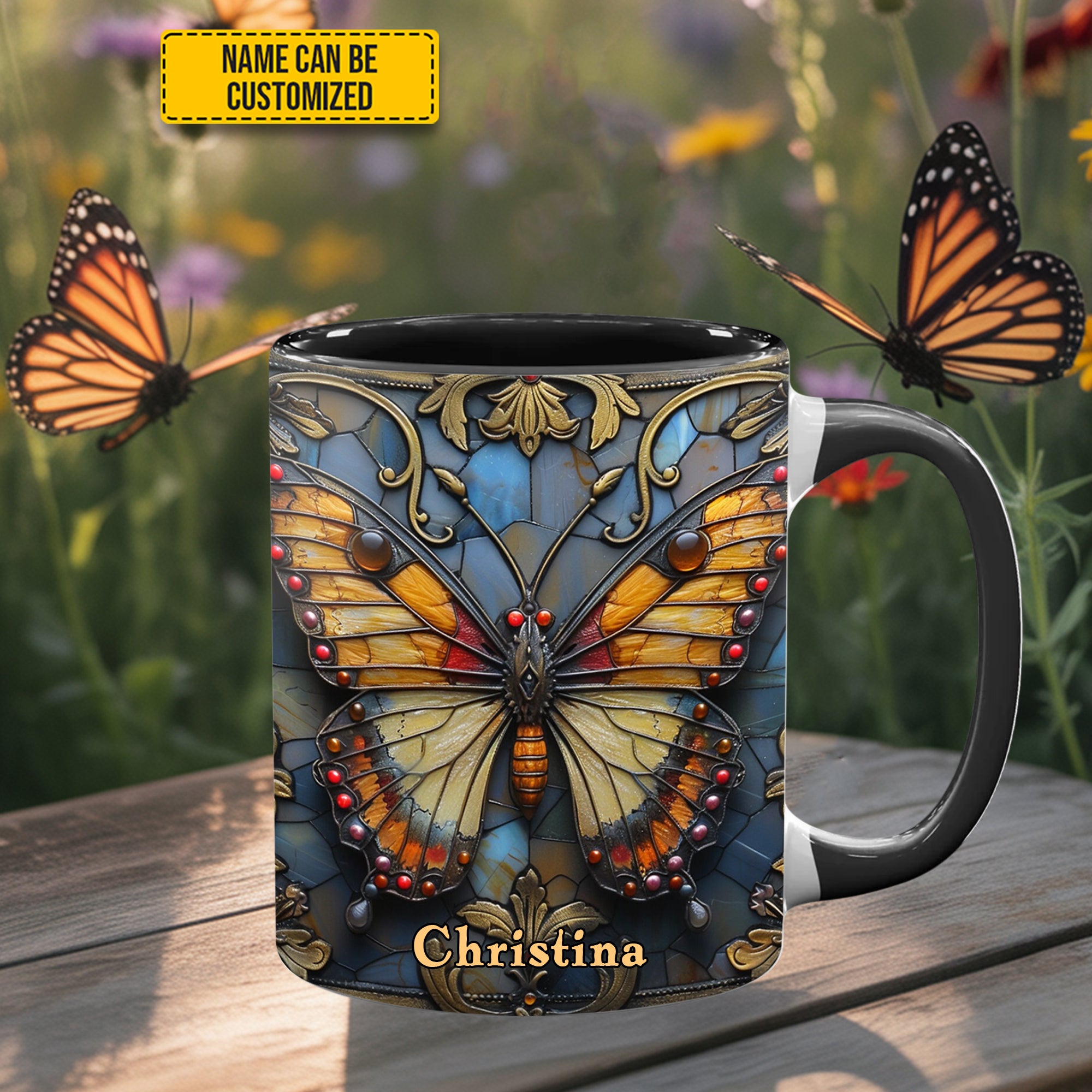 Personalized Accent Mug Butterfly Accent Mug Best Butterfly over Gifts For Mom - Image 3