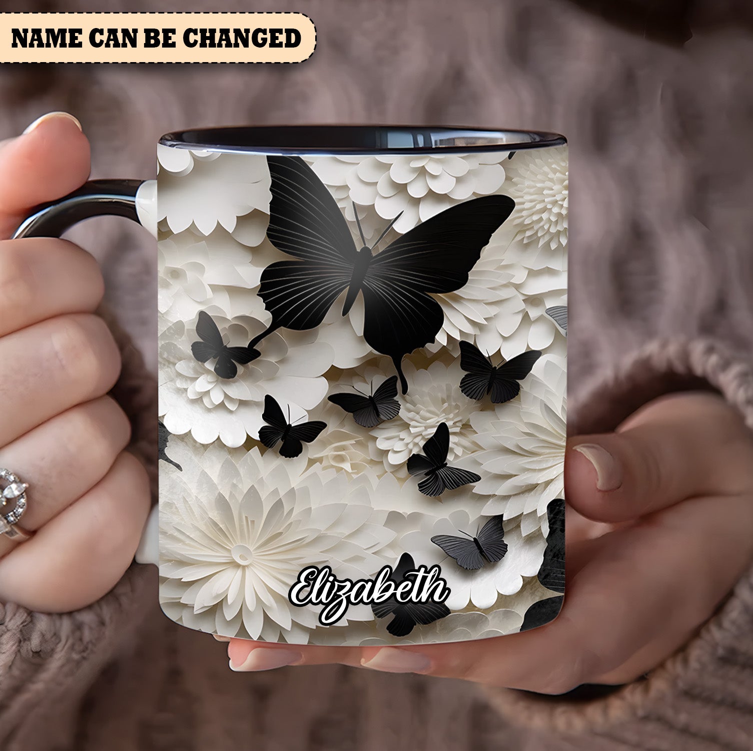 Personalized Accent Mug Butterfly Accent Mug Great Butterfly Lover Gifts - Image 2
