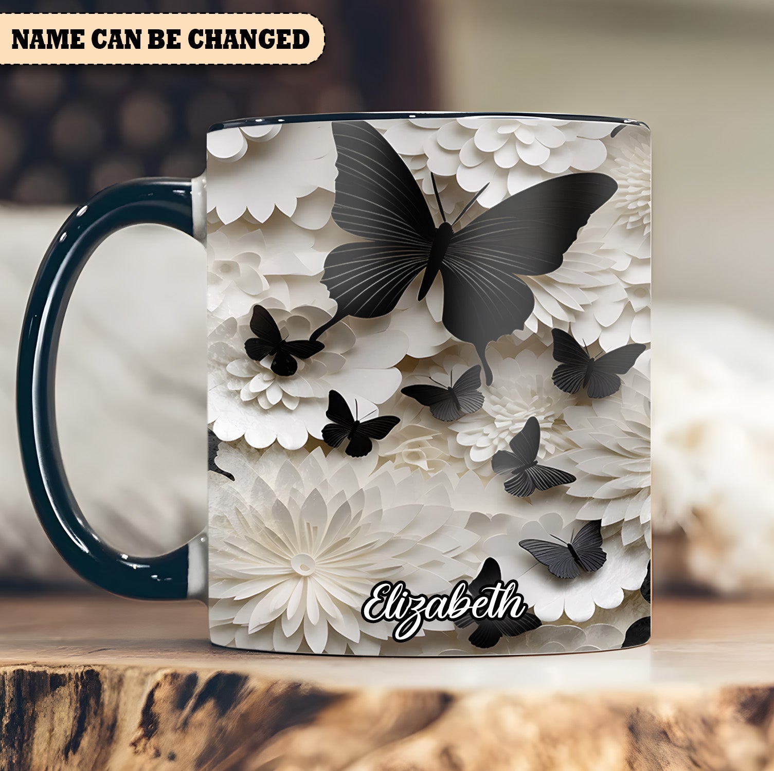 Personalized Accent Mug Butterfly Accent Mug Great Butterfly Lover Gifts - Image 3