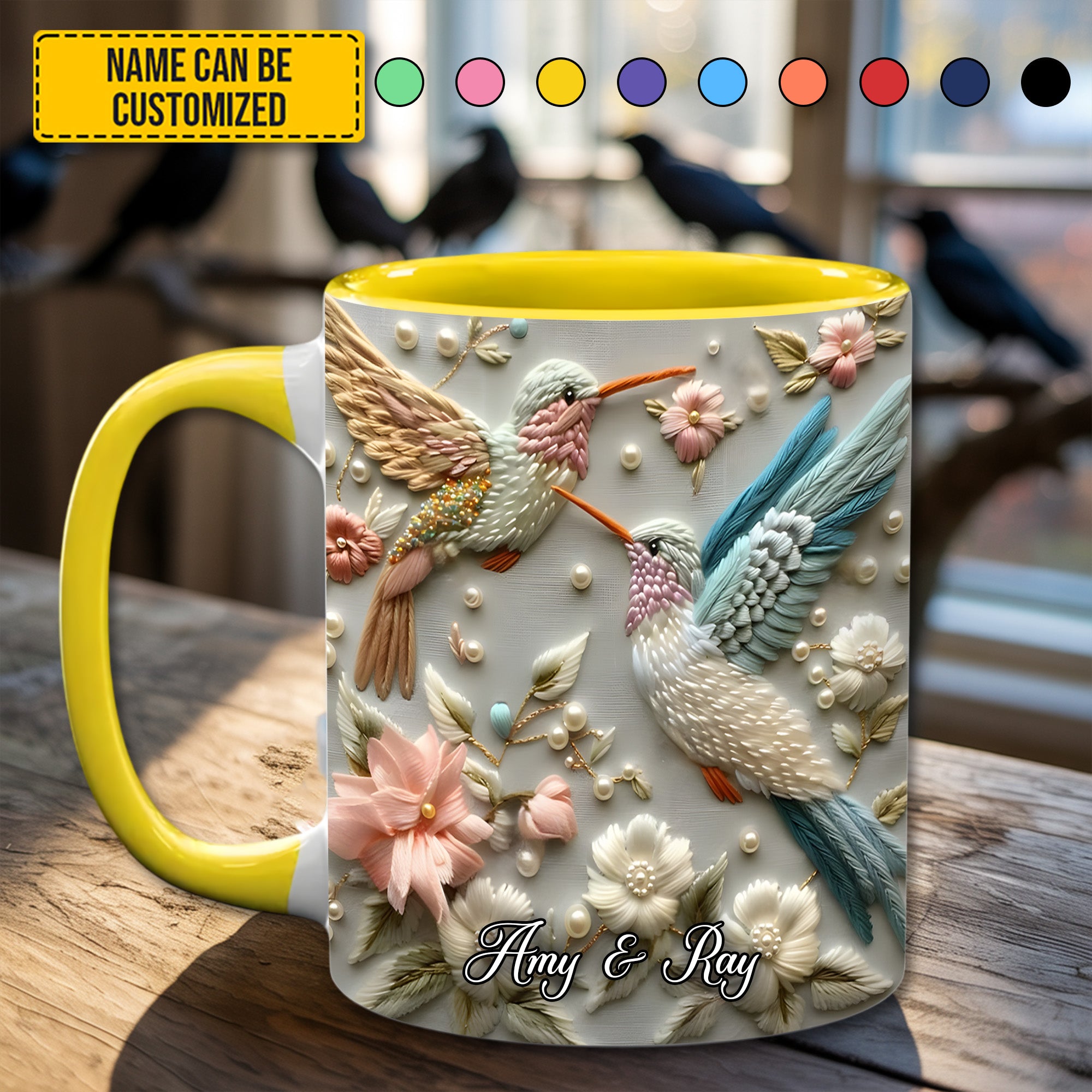 Personalized Accent Mug Couple Hummingbird Hummingbird Themed Gifts
