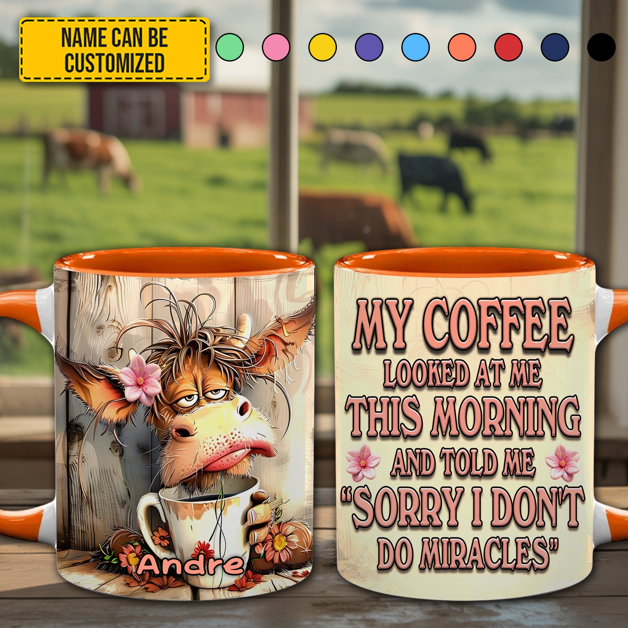 Personalized Accent Mug Cow Funny Accent Mug Gifts For Highland Cow Lovers - Image 2