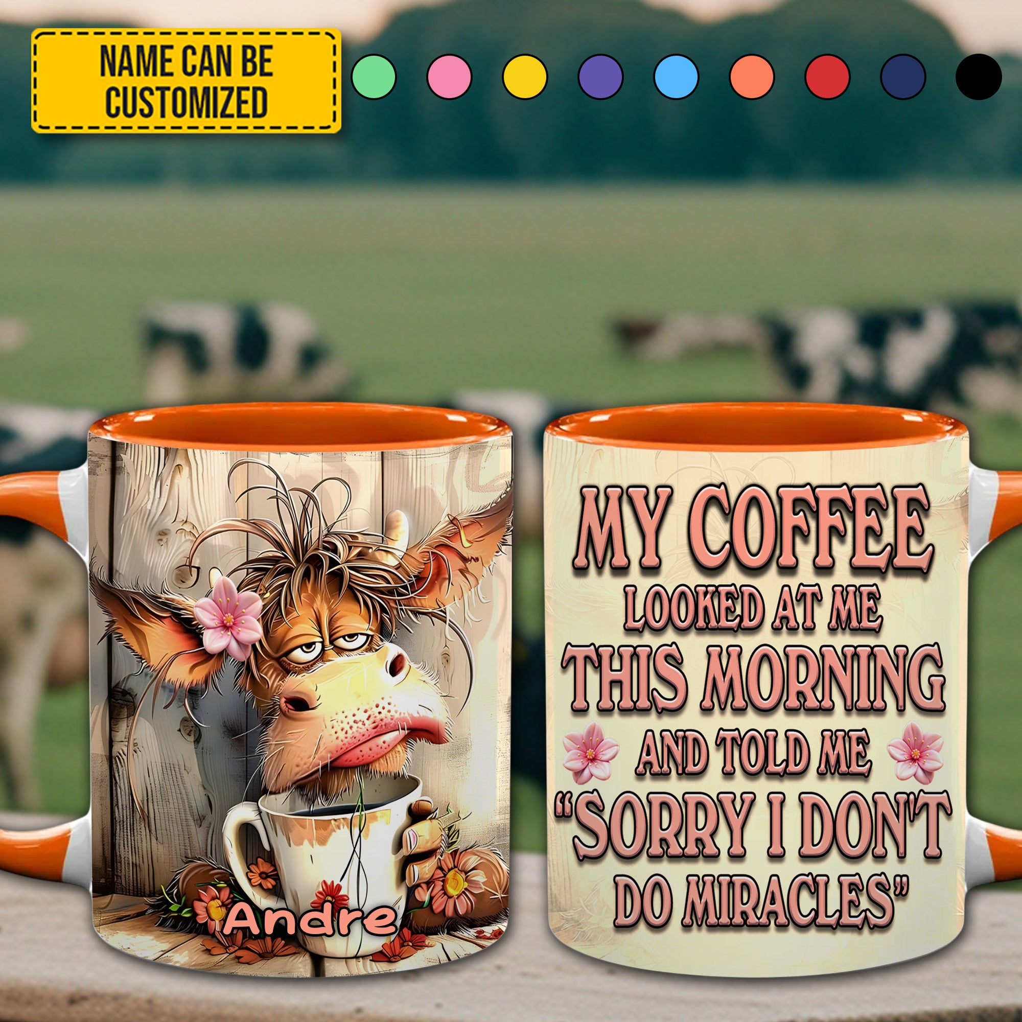 Personalized Accent Mug Cow Funny Accent Mug Gifts For Highland Cow Lovers