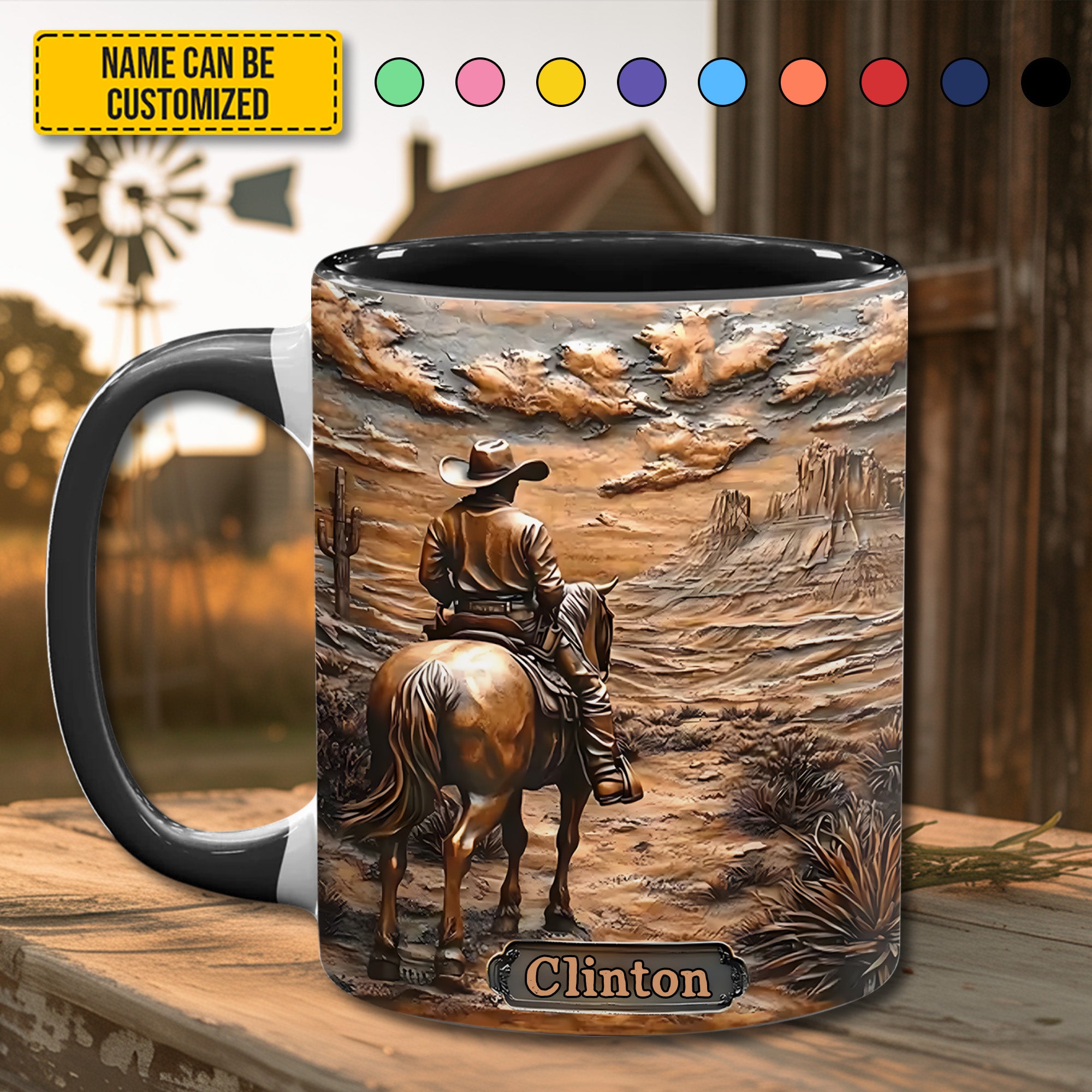 Personalized Accent Mug Cowboy & Horse Horse Gifts For Equestrian Riders