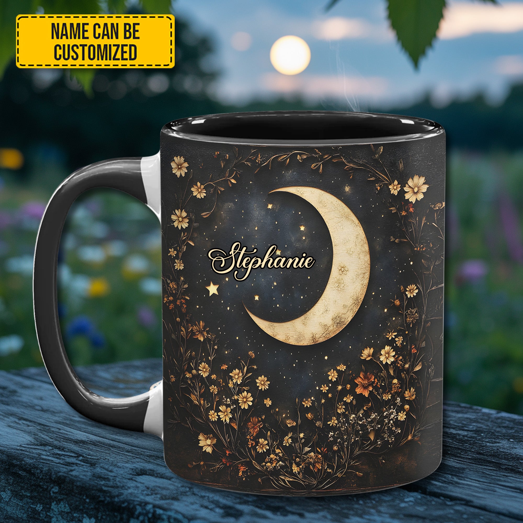 Personalized Accent Mug Crescent Moon Wildflower Gift For Wildflower Gardeners - Image 4