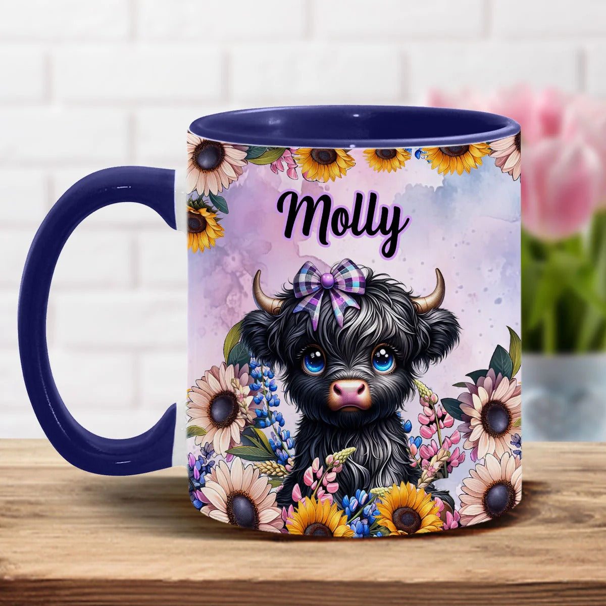 Personalized Accent Mug Cute Little Highland Cow Highland Cow Gifts For Women