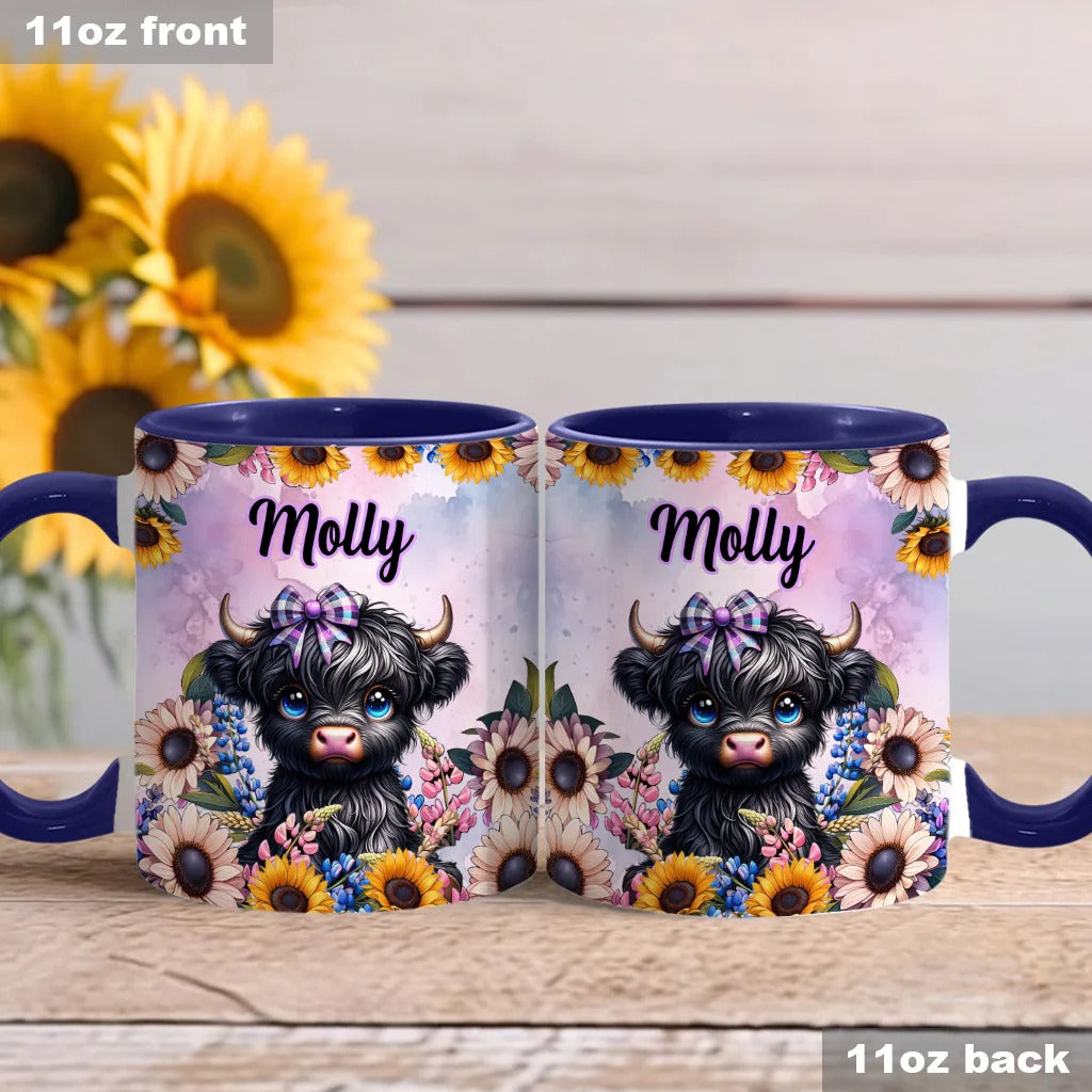 Personalized Accent Mug Cute Little Highland Cow Highland Cow Gifts For Women - Image 2