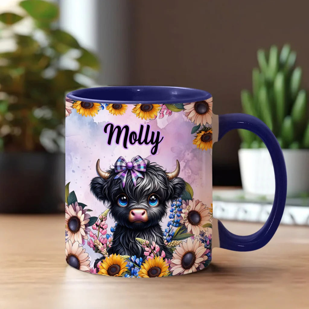 Personalized Accent Mug Cute Little Highland Cow Highland Cow Gifts For Women - Image 5