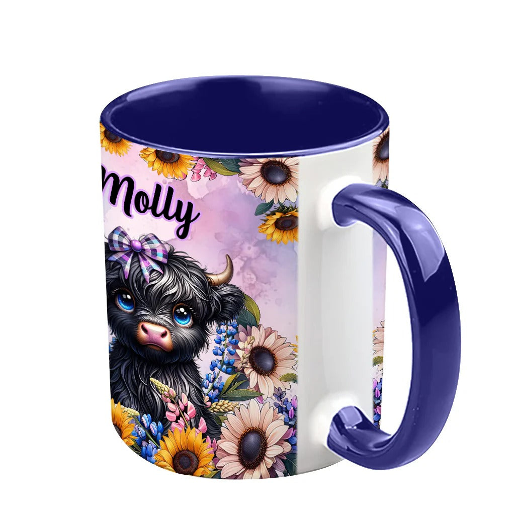 Personalized Accent Mug Cute Little Highland Cow Highland Cow Gifts For Women - Image 4