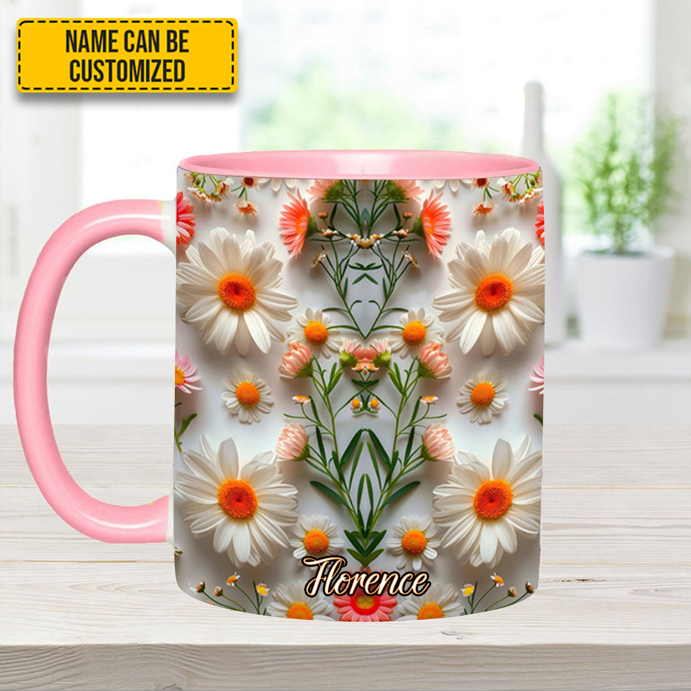 Personalized Accent Mug Daisy Flower Accent Mug Flower Gifts For Grandma - Image 7