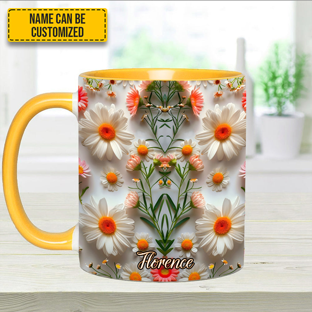 Personalized Accent Mug Daisy Flower Accent Mug Flower Gifts For Grandma - Image 8