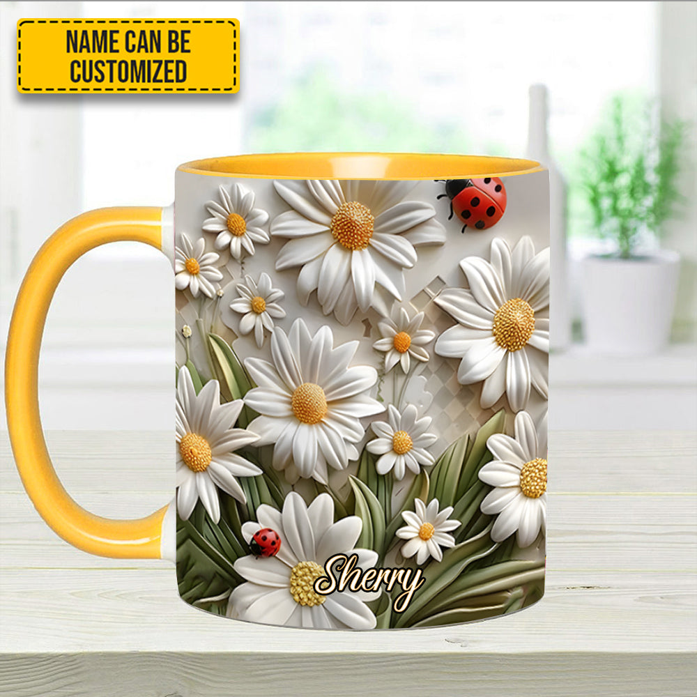 Personalized Accent Mug Daisy flower Cute Gift For friends - Image 5