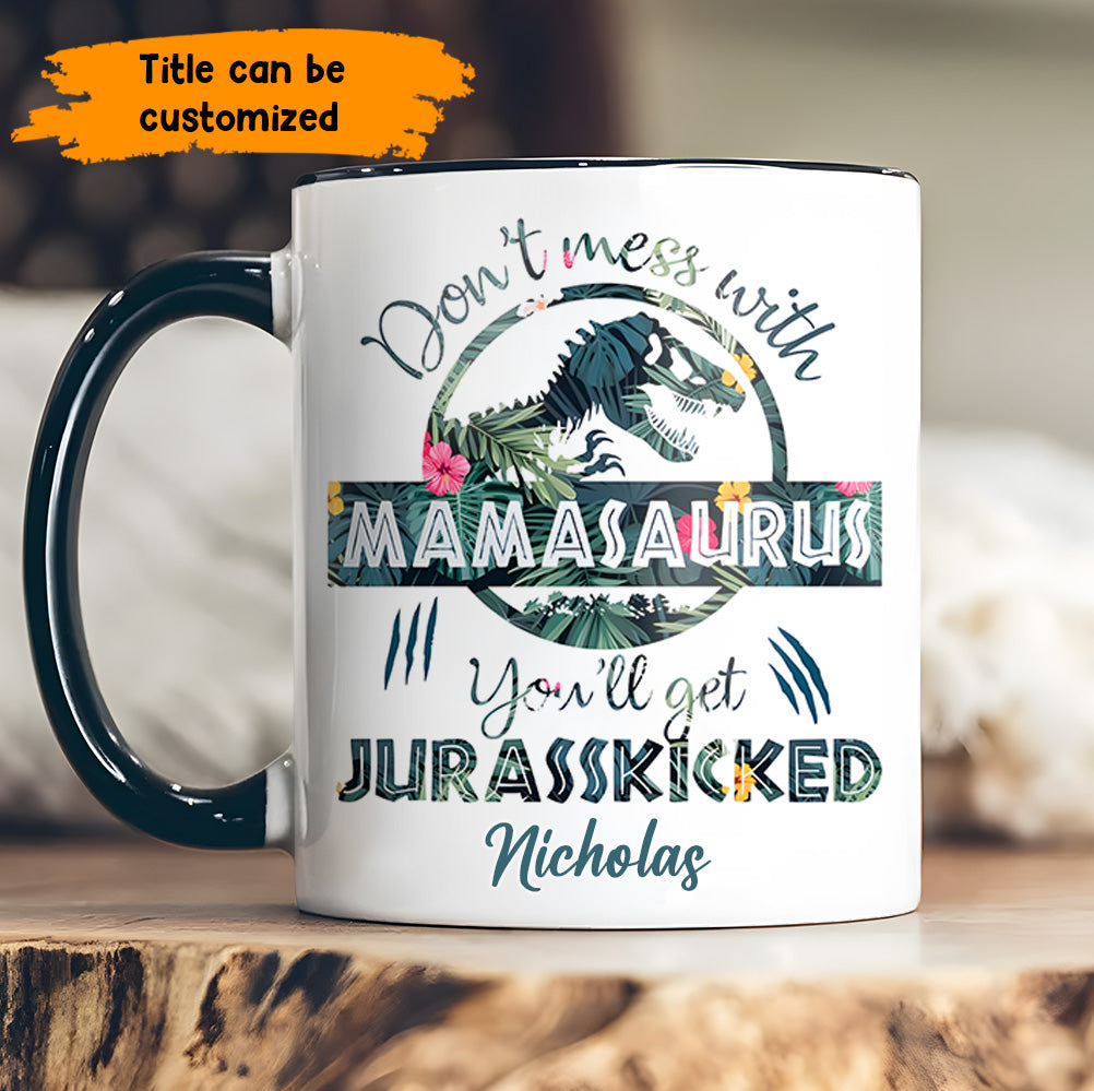Personalized Accent Mug Dinasour Mother's Day Unique Gift For Brother - Image 3