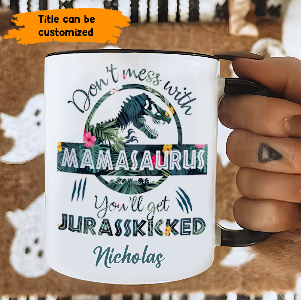 Personalized Accent Mug Dinasour Mother's Day Unique Gift For Brother - Image 2