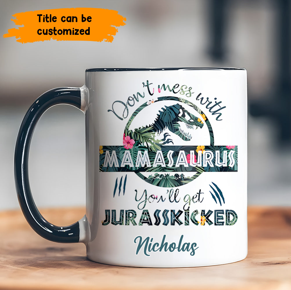 Personalized Accent Mug Dinasour Mother's Day Unique Gift For Brother - Image 4