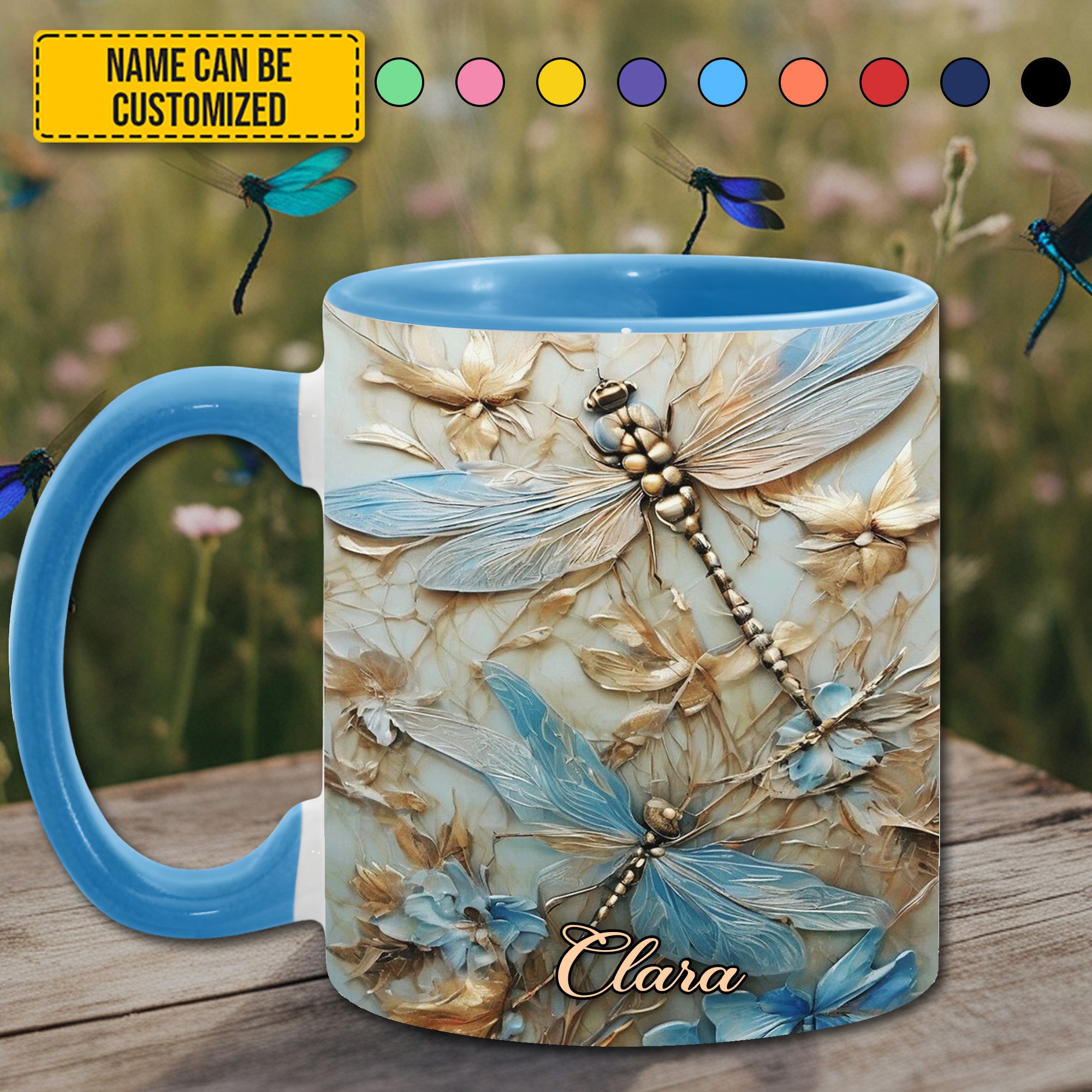 Personalized Accent Mug Dragonflies Accent Mug Great Gift For Dragonfly Lovers - Image 5