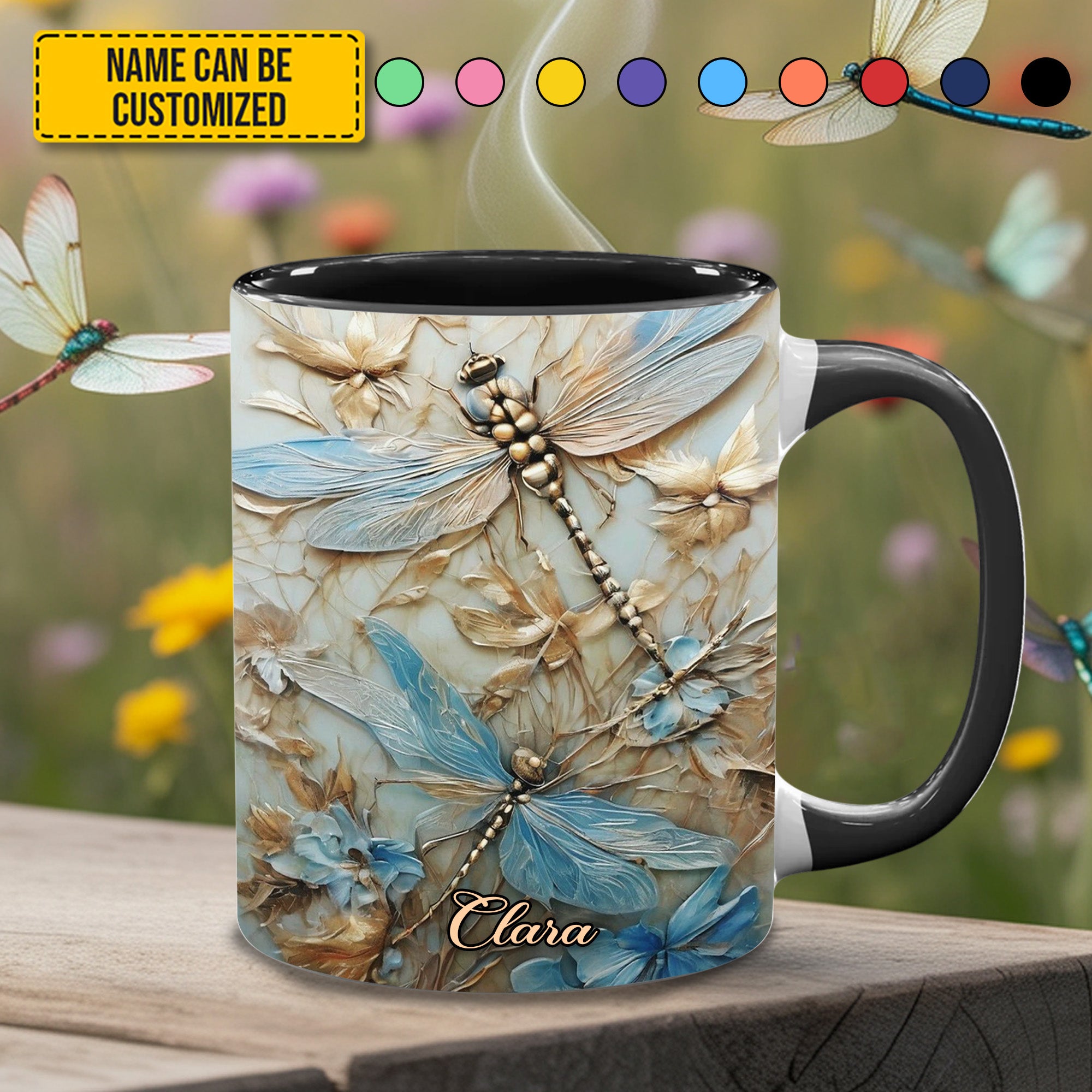 Personalized Accent Mug Dragonflies Accent Mug Great Gift For Dragonfly Lovers