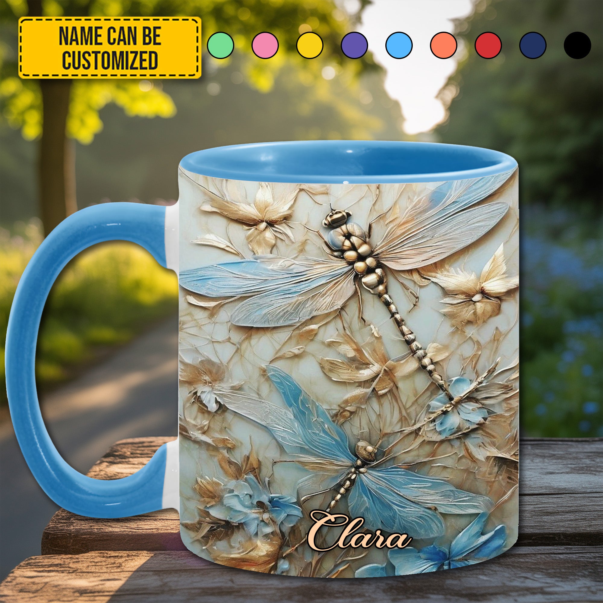 Personalized Accent Mug Dragonflies Accent Mug Great Gift For Dragonfly Lovers - Image 4