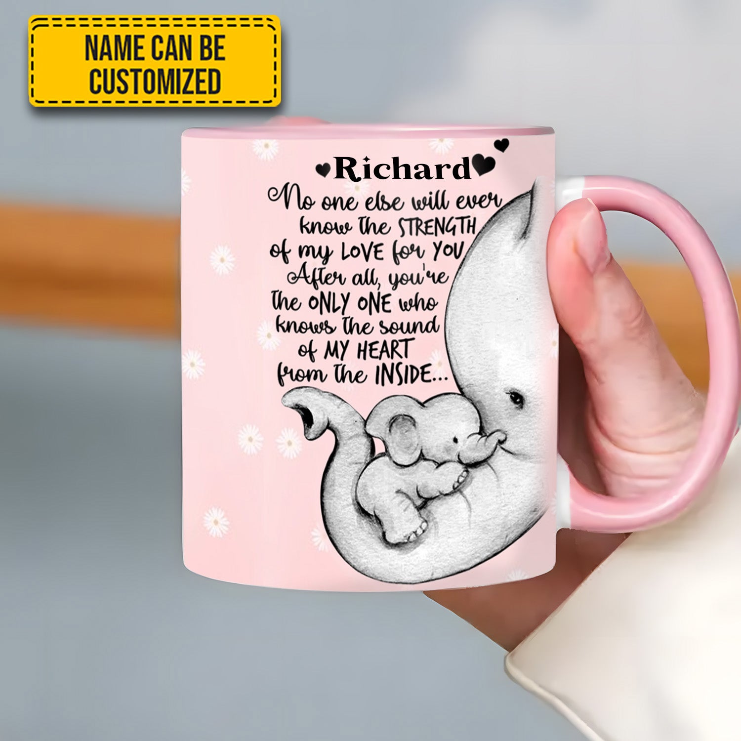 Personalized Accent Mug Elephant Mother's Day Cute Gift For Daughter - Image 2