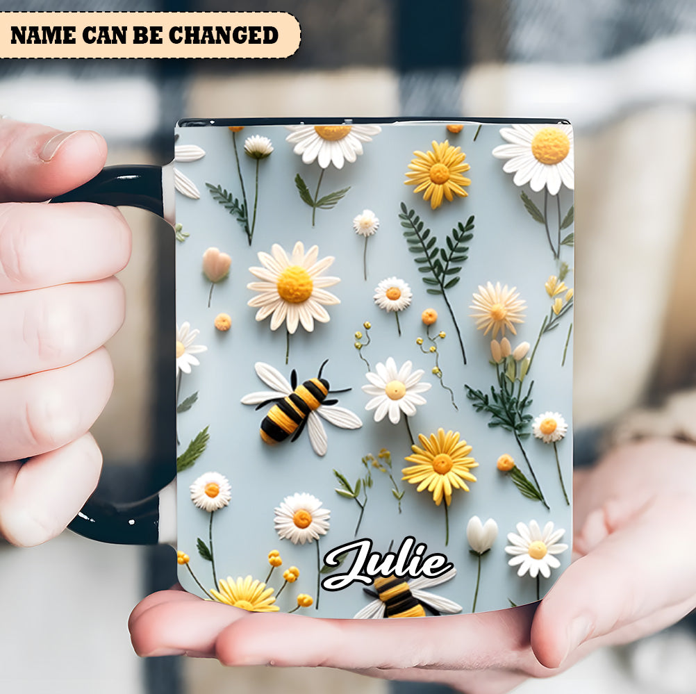 Personalized Accent Mug Floral Bee Birthday Gifts For Flower Lovers - Image 3