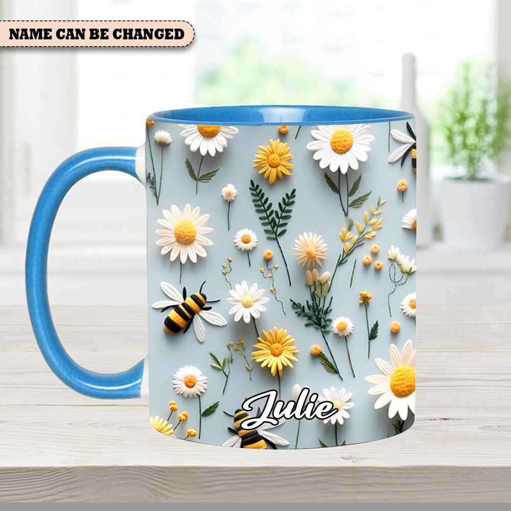 Personalized Accent Mug Floral Bee Birthday Gifts For Flower Lovers - Image 6