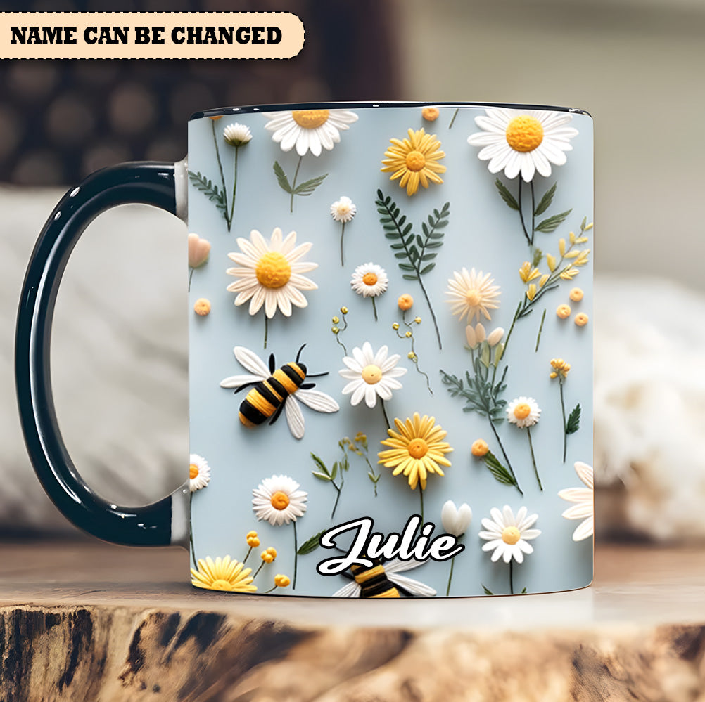 Personalized Accent Mug Floral Bee Birthday Gifts For Flower Lovers - Image 4