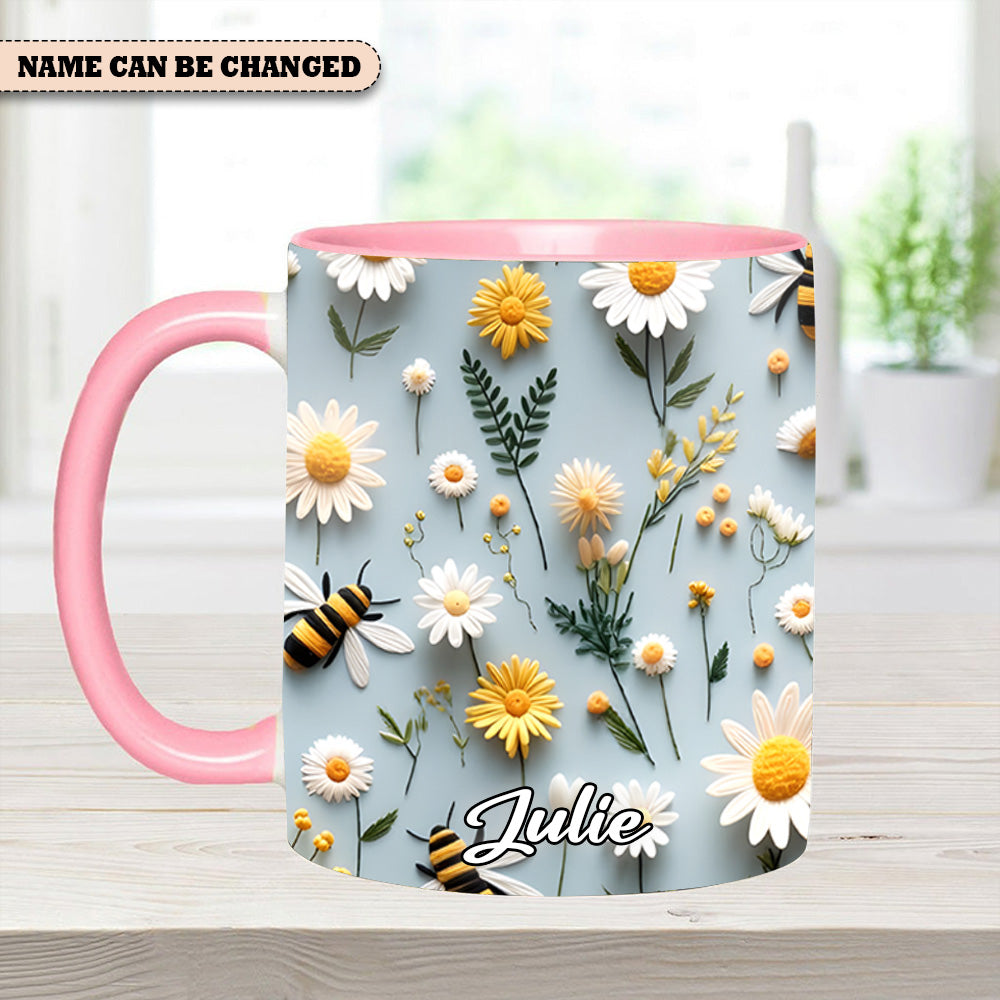 Personalized Accent Mug Floral Bee Birthday Gifts For Flower Lovers - Image 7