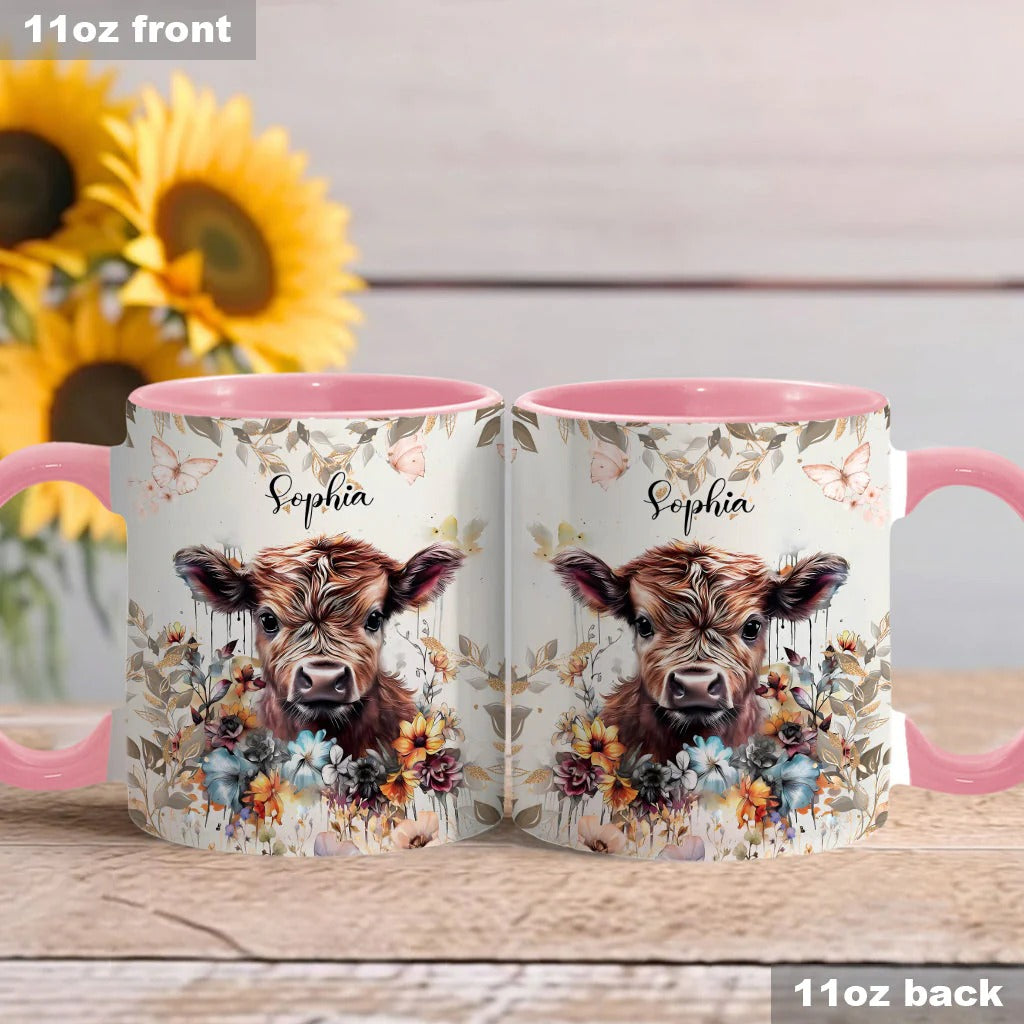 Personalized Accent Mug Floral Cow Cow Gifts Ideas For Him