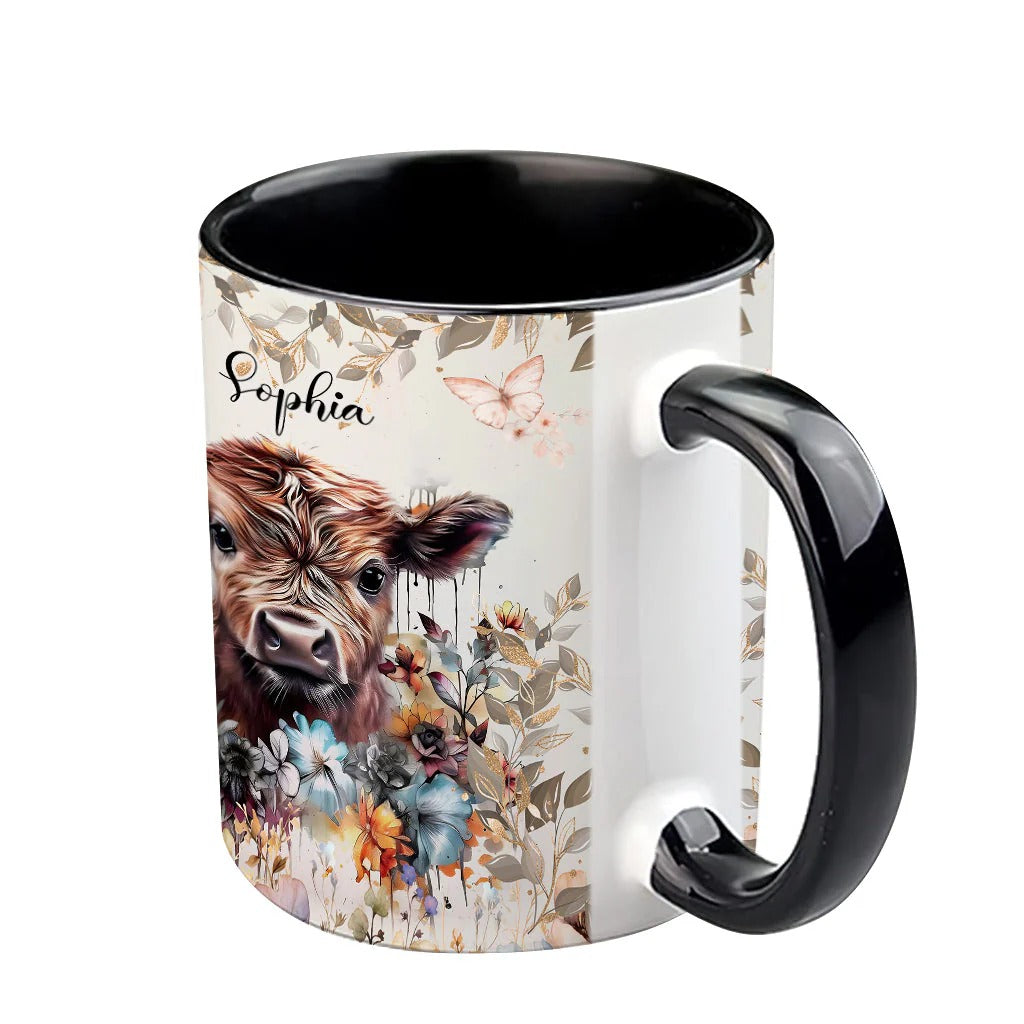 Personalized Accent Mug Floral Cow Cow Gifts Ideas For Him - Image 5
