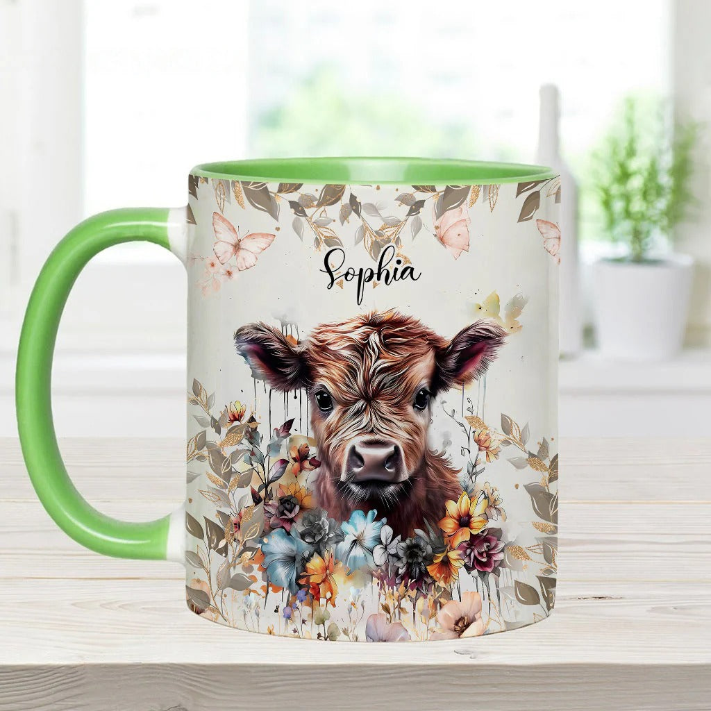 Personalized Accent Mug Floral Cow Cow Gifts Ideas For Him - Image 7