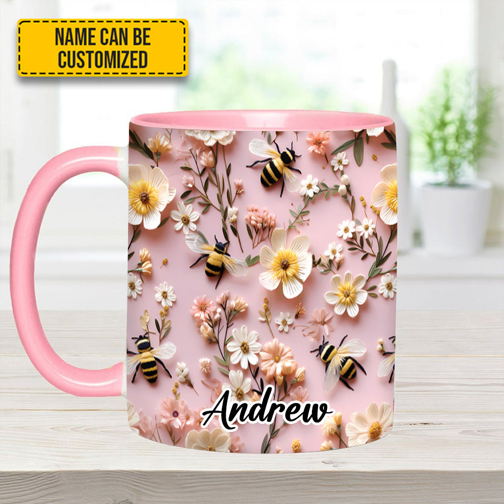 Personalized Accent Mug Flower and Bee Flower Gifts For Mom - Image 7