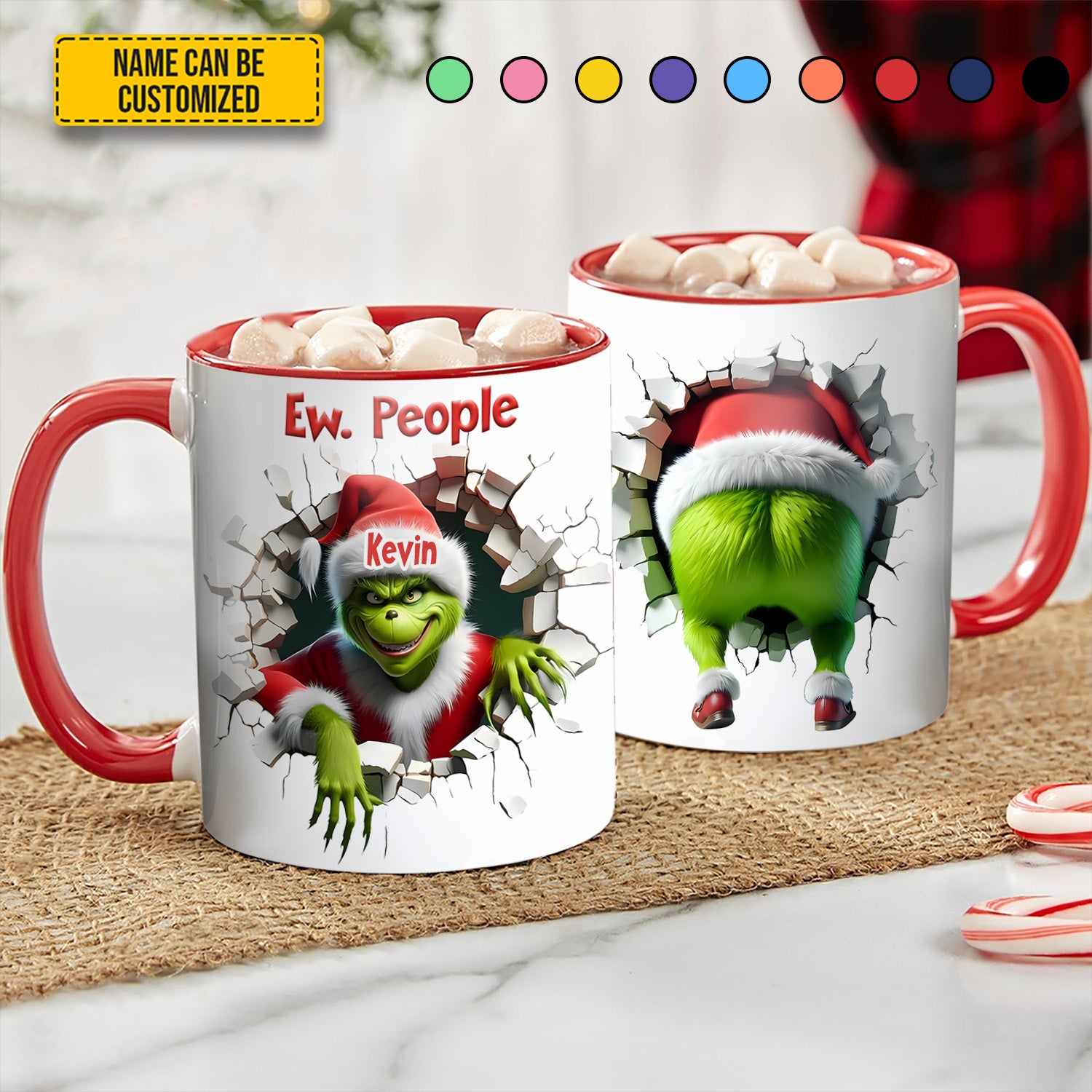 Personalized Accent Mug Funny Green Monster Funny Gift For Friends - Image 3
