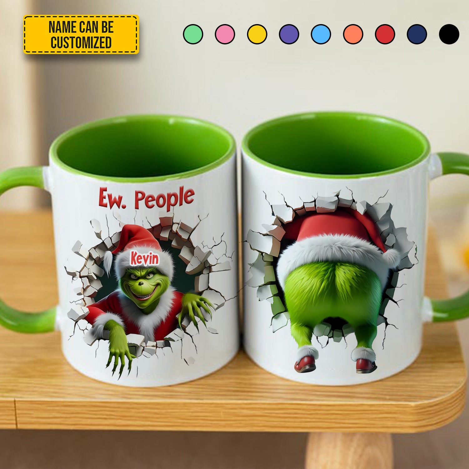 Personalized Accent Mug Funny Green Monster Funny Gift For Friends - Image 2