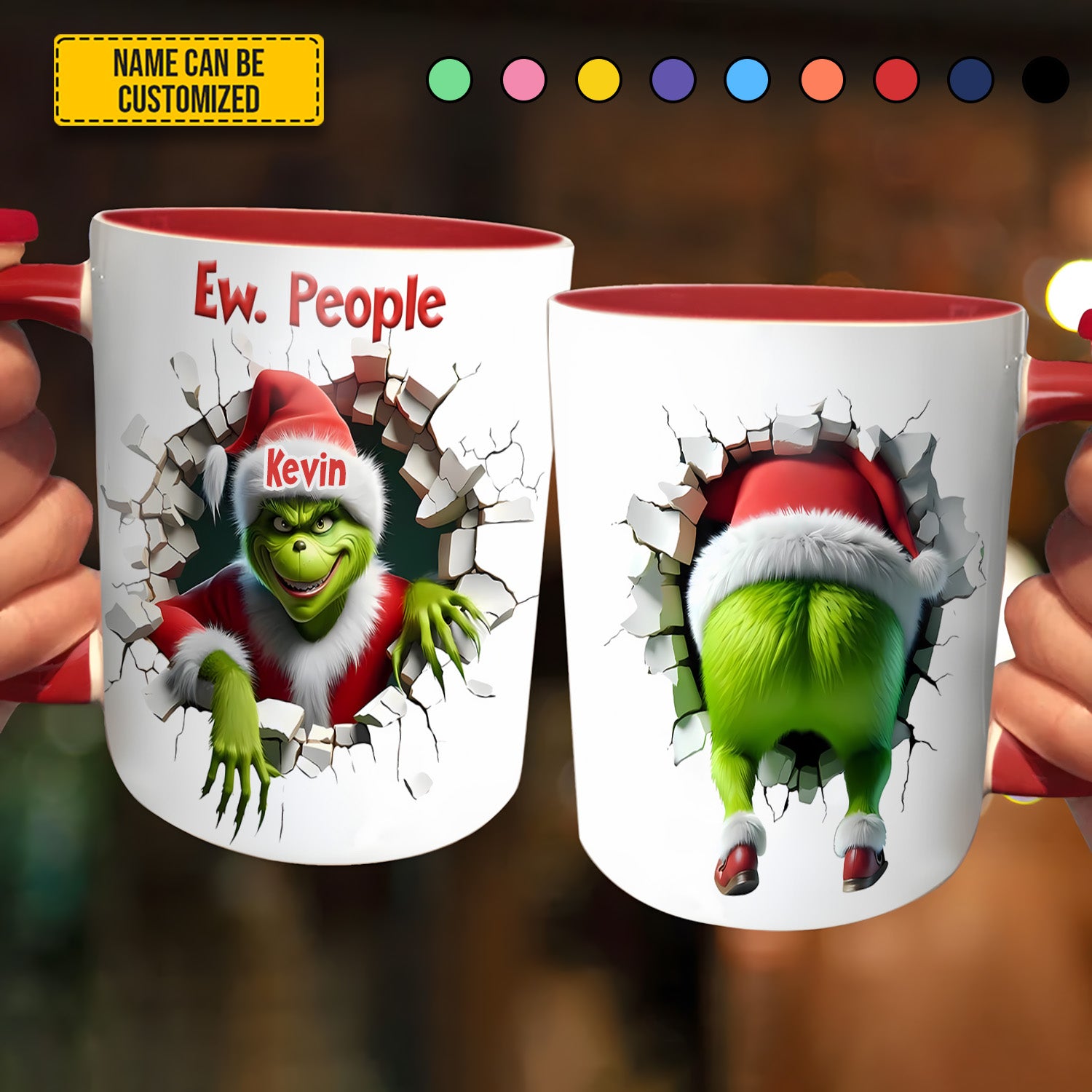 Personalized Accent Mug Funny Green Monster Funny Gift For Friends - Image 4