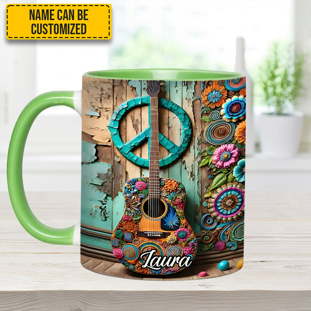 Personalized Accent Mug Guitar & Hippie accent mug Gift Ideas For Guitar Players - Image 4
