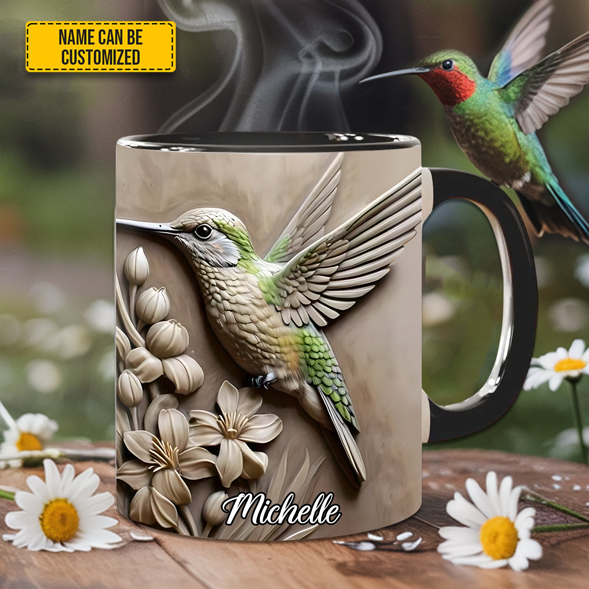 Personalized Accent Mug Hummingbird Accent Mug Awesome Hummingbird Gifts - Image 2