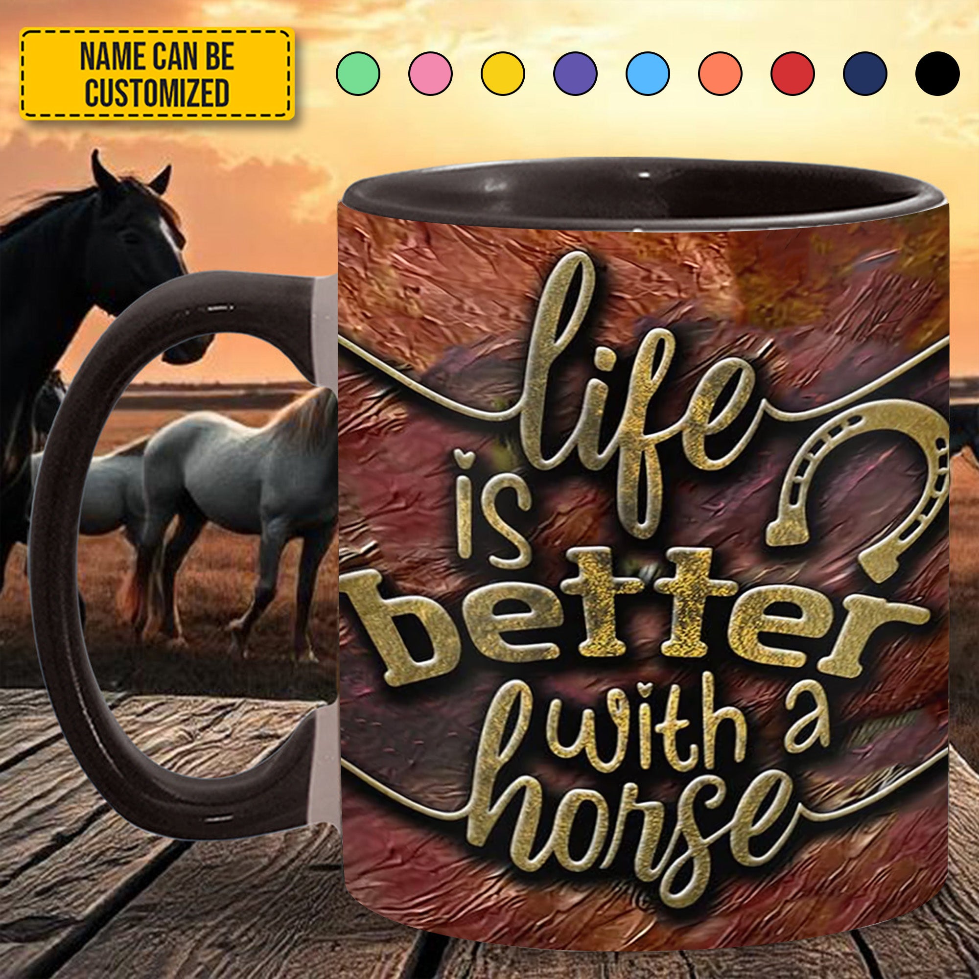 Personalized Accent Mug Life Is Better With A Horse Practical Gifts For Horse Owners - Image 4
