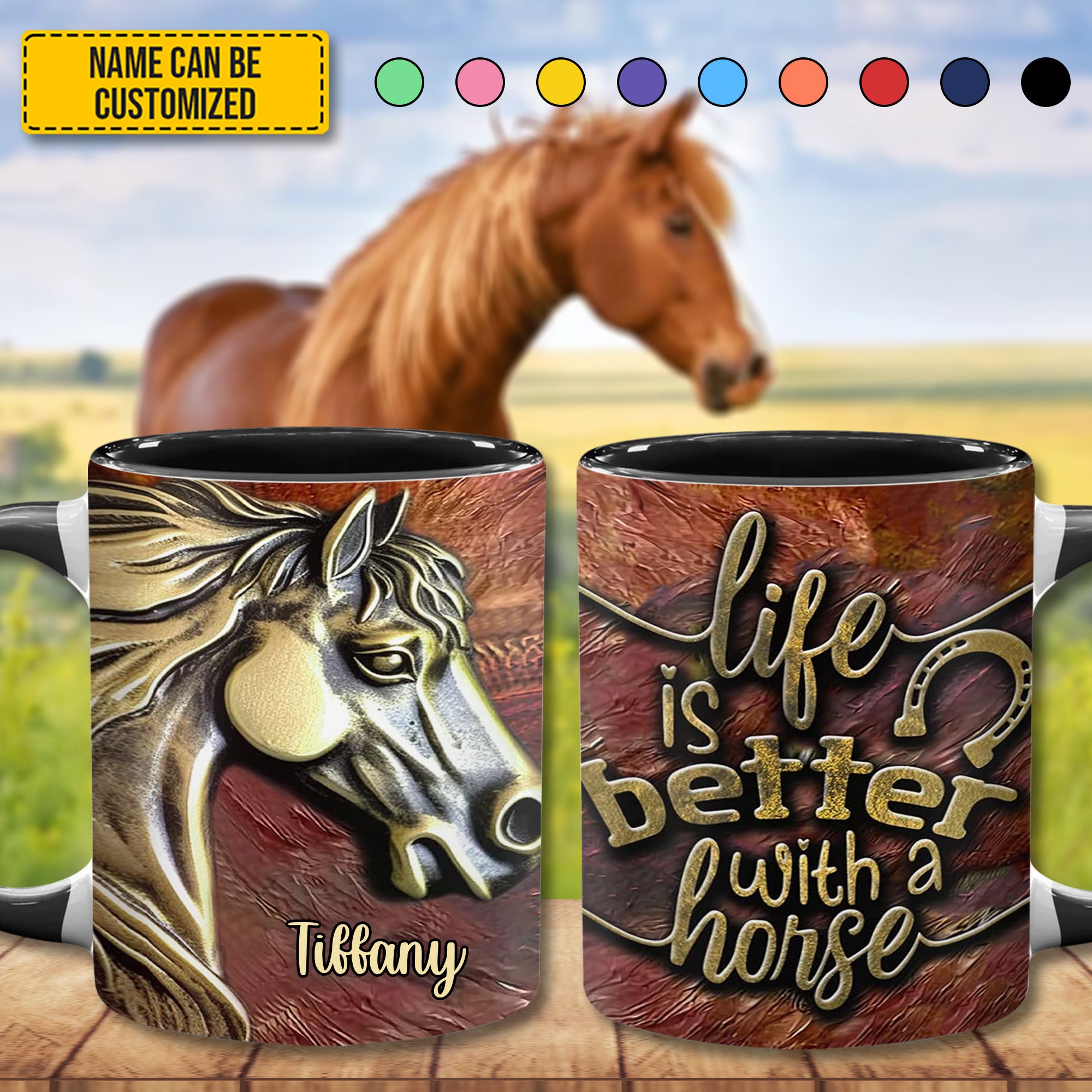 Personalized Accent Mug Life Is Better With A Horse Practical Gifts For Horse Owners