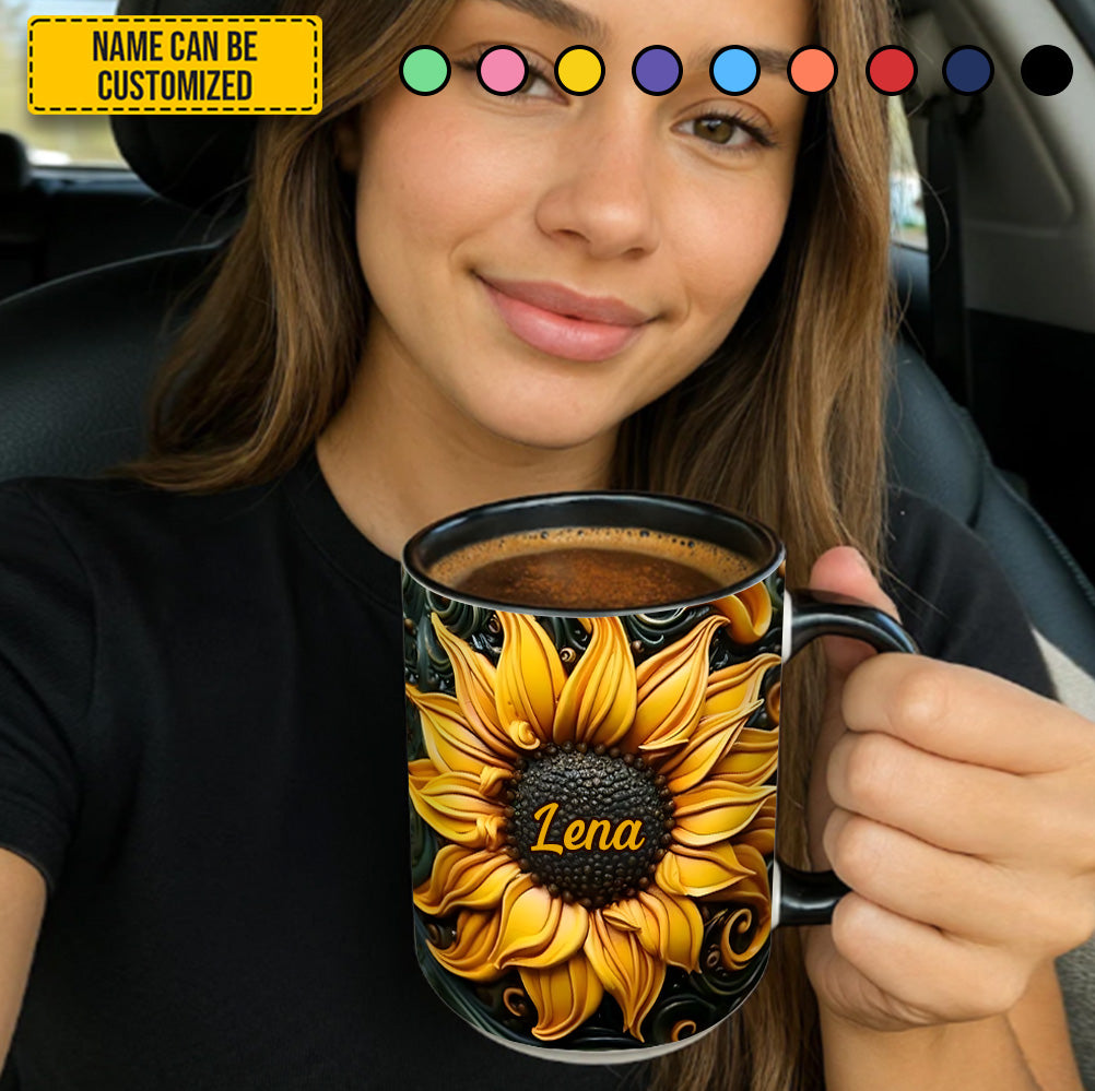Personalized Accent Mug Love Sunflower Gift For Sunflower Lovers - Image 4