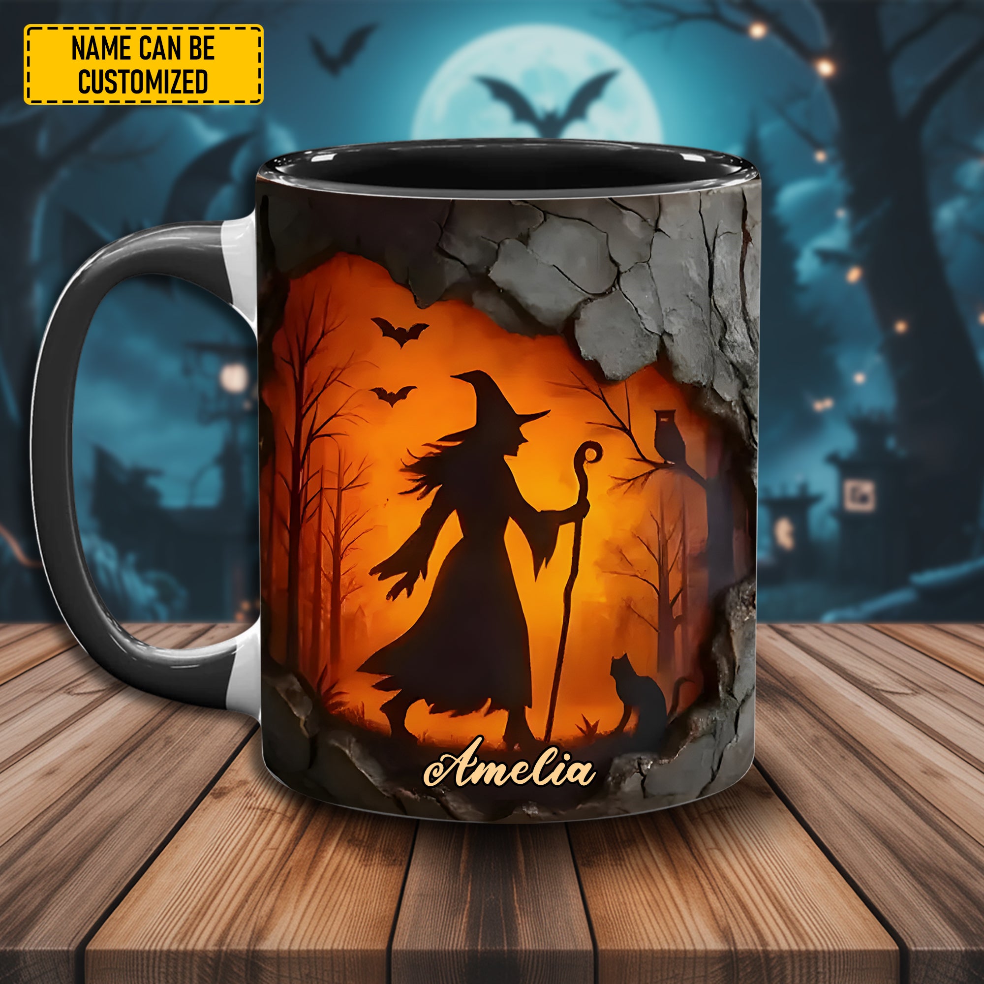 Personalized Accent Mug Mystic Witch Night Unique Gift For Mom - Image 4