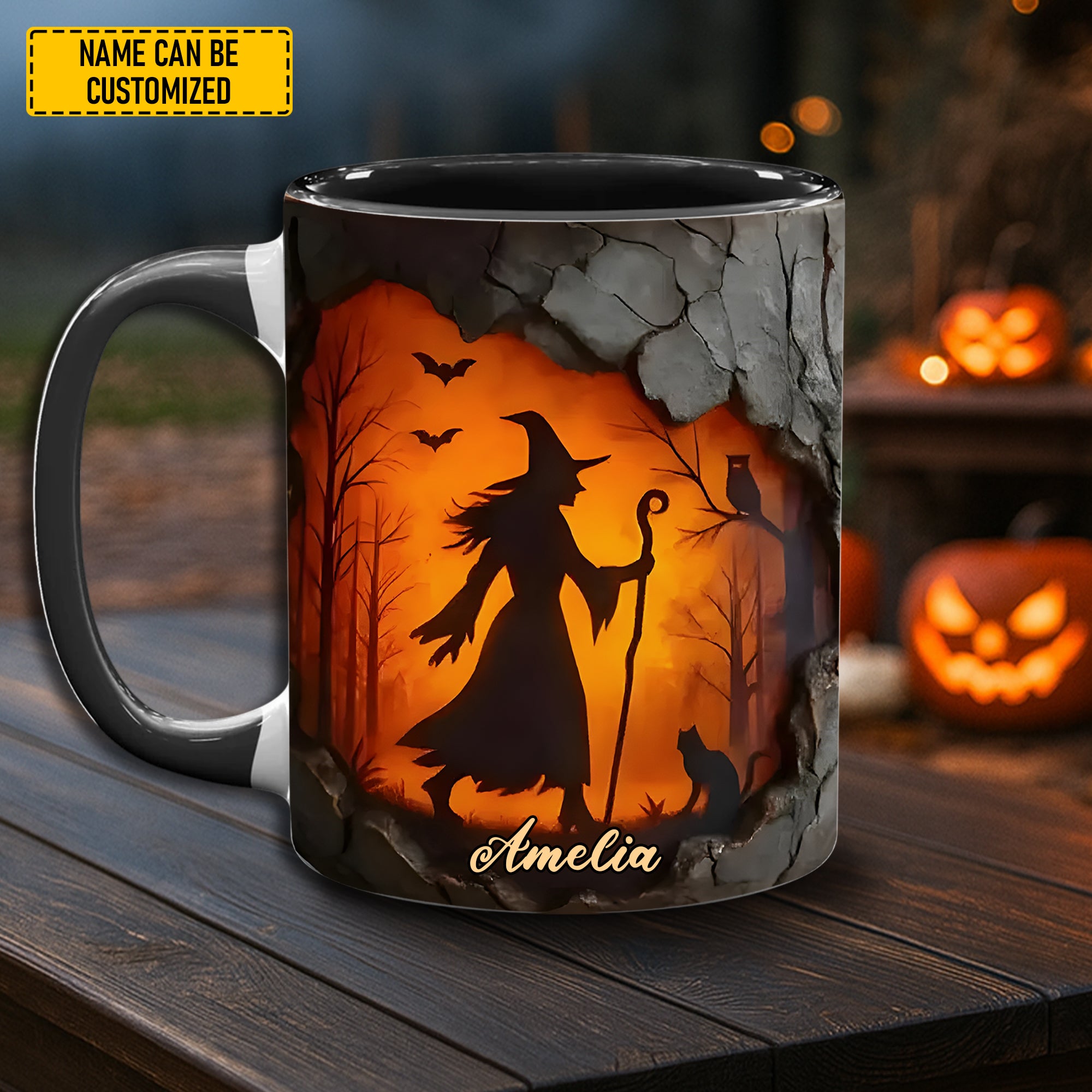 Personalized Accent Mug Mystic Witch Night Unique Gift For Mom - Image 3