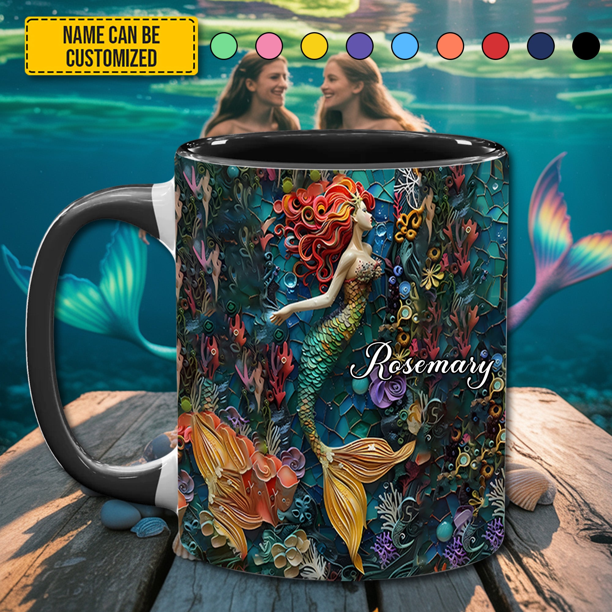 Personalized Accent Mug Ocean Mermaid Gift For Mother - Image 4