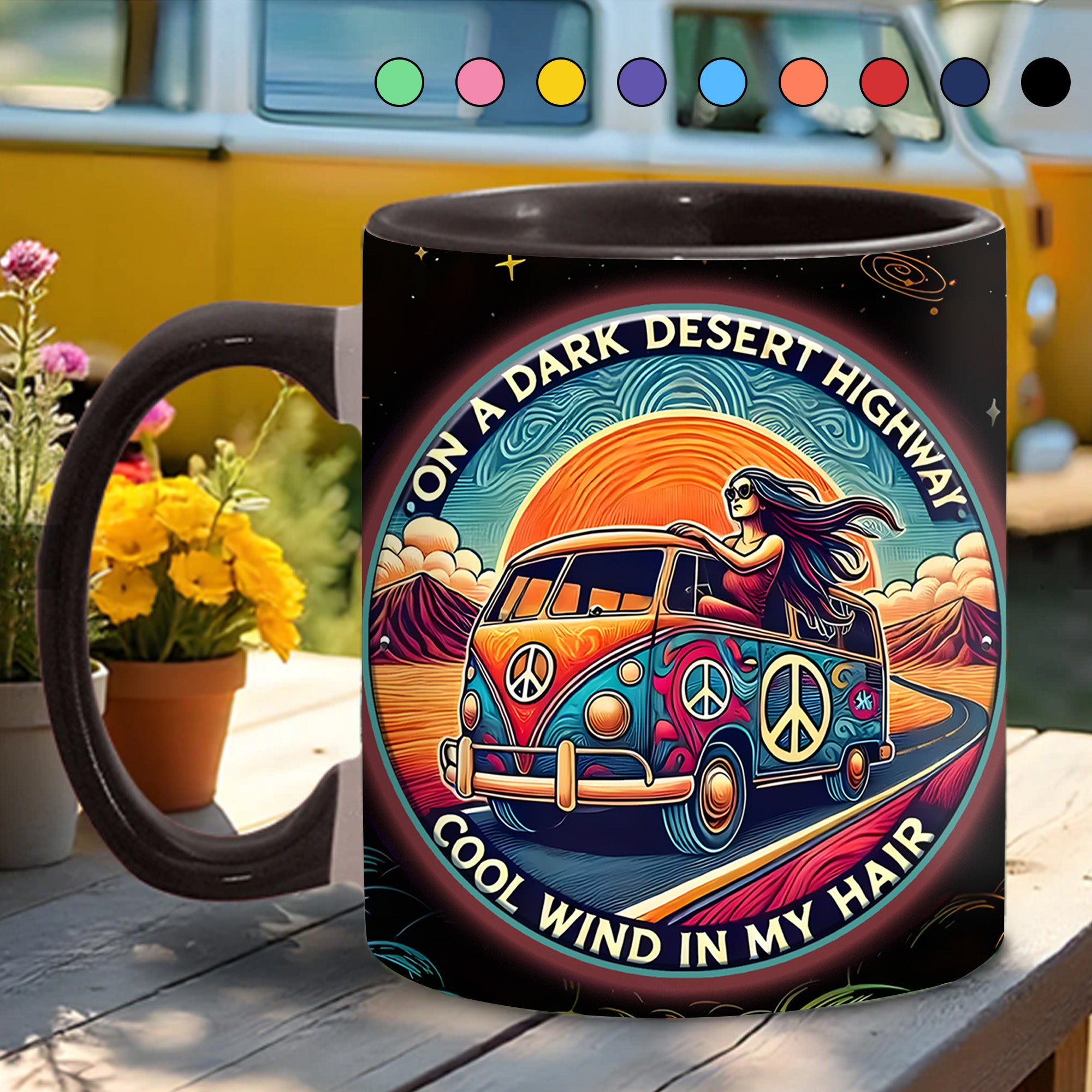 Personalized Accent Mug On a Dark Desert Highway Unique Gift For Mother