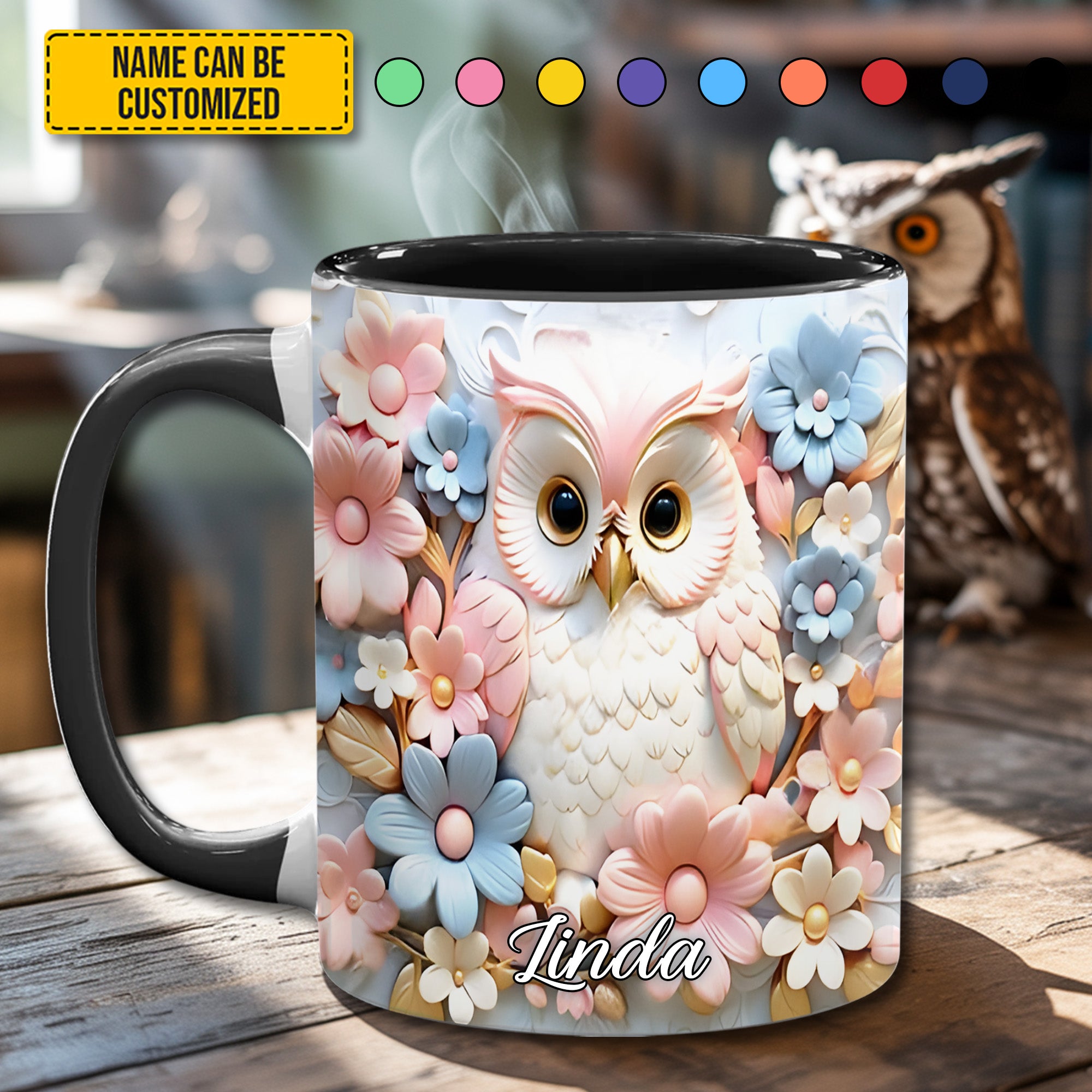 Personalized Accent Mug Owl accent mug Best Owl Gifts For Daughter - Image 4