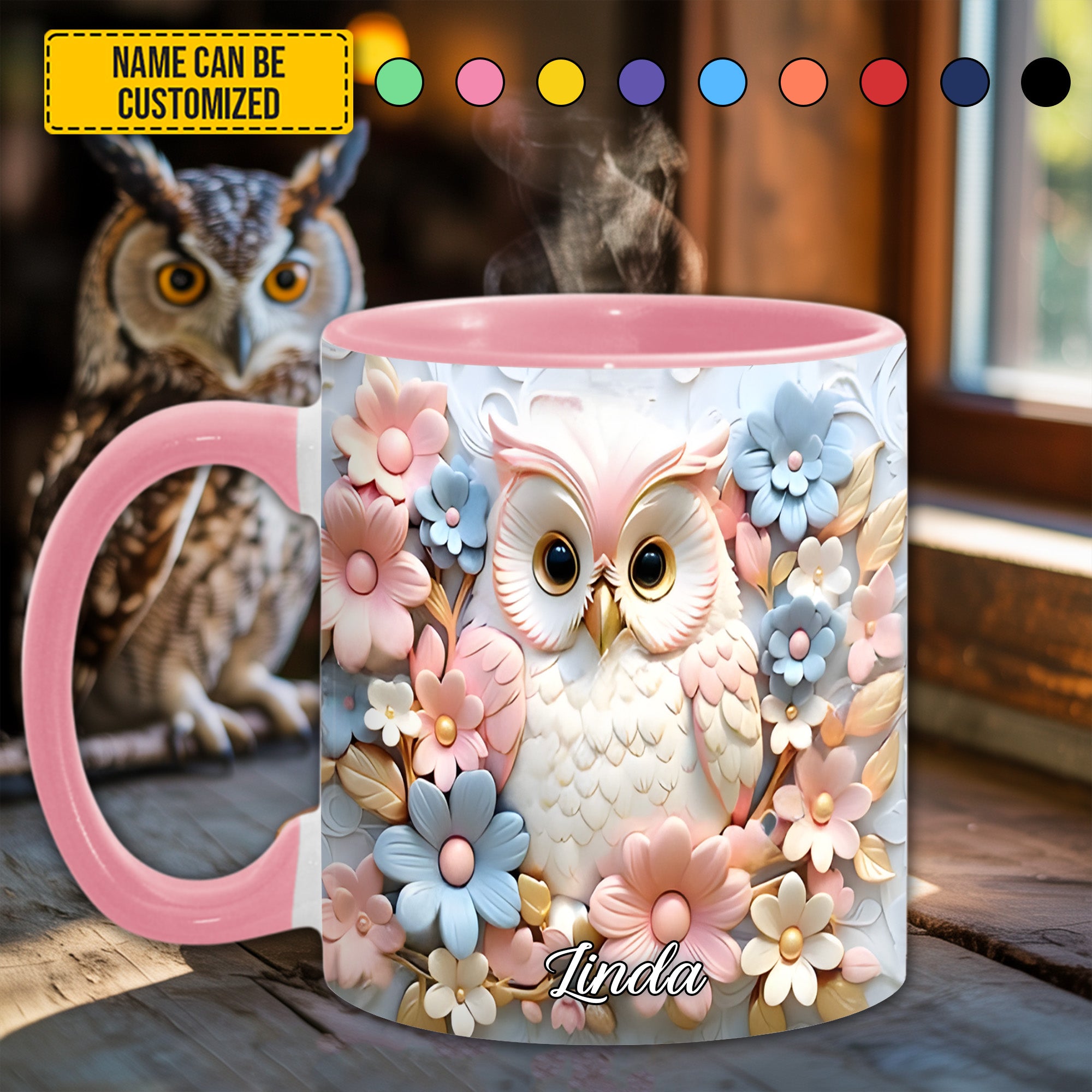 Personalized Accent Mug Owl accent mug Best Owl Gifts For Daughter - Image 2