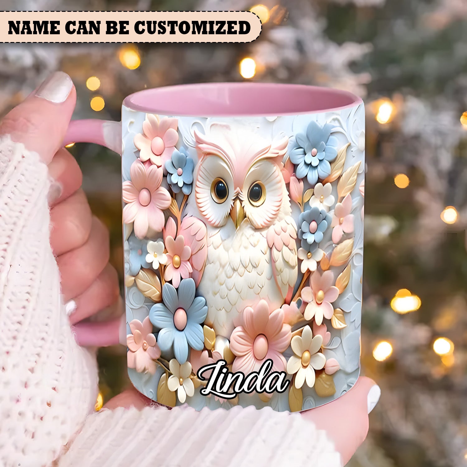 Personalized Accent Mug Owl accent mug Best Owl Gifts For Daughter - Image 5