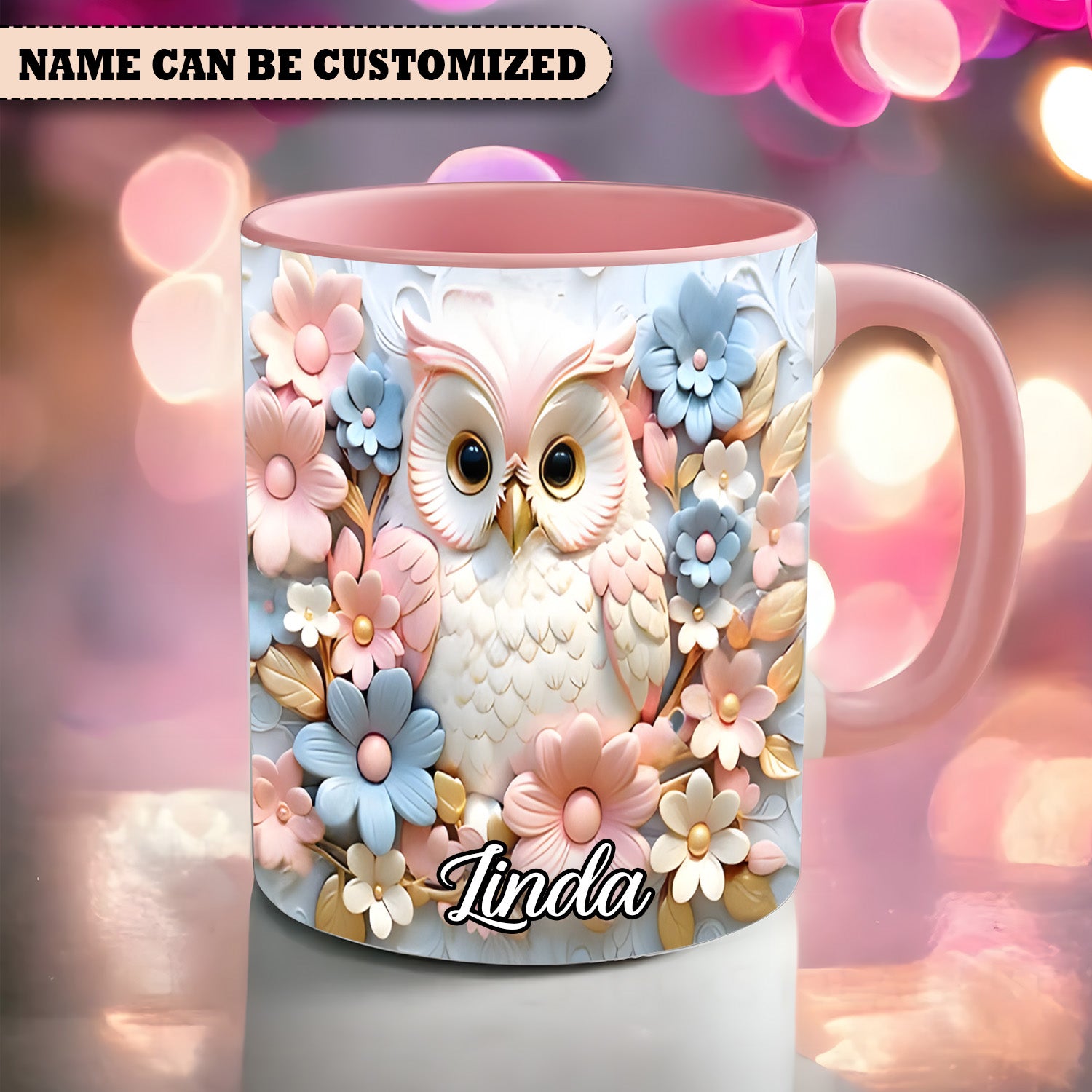 Personalized Accent Mug Owl accent mug Best Owl Gifts For Daughter - Image 3