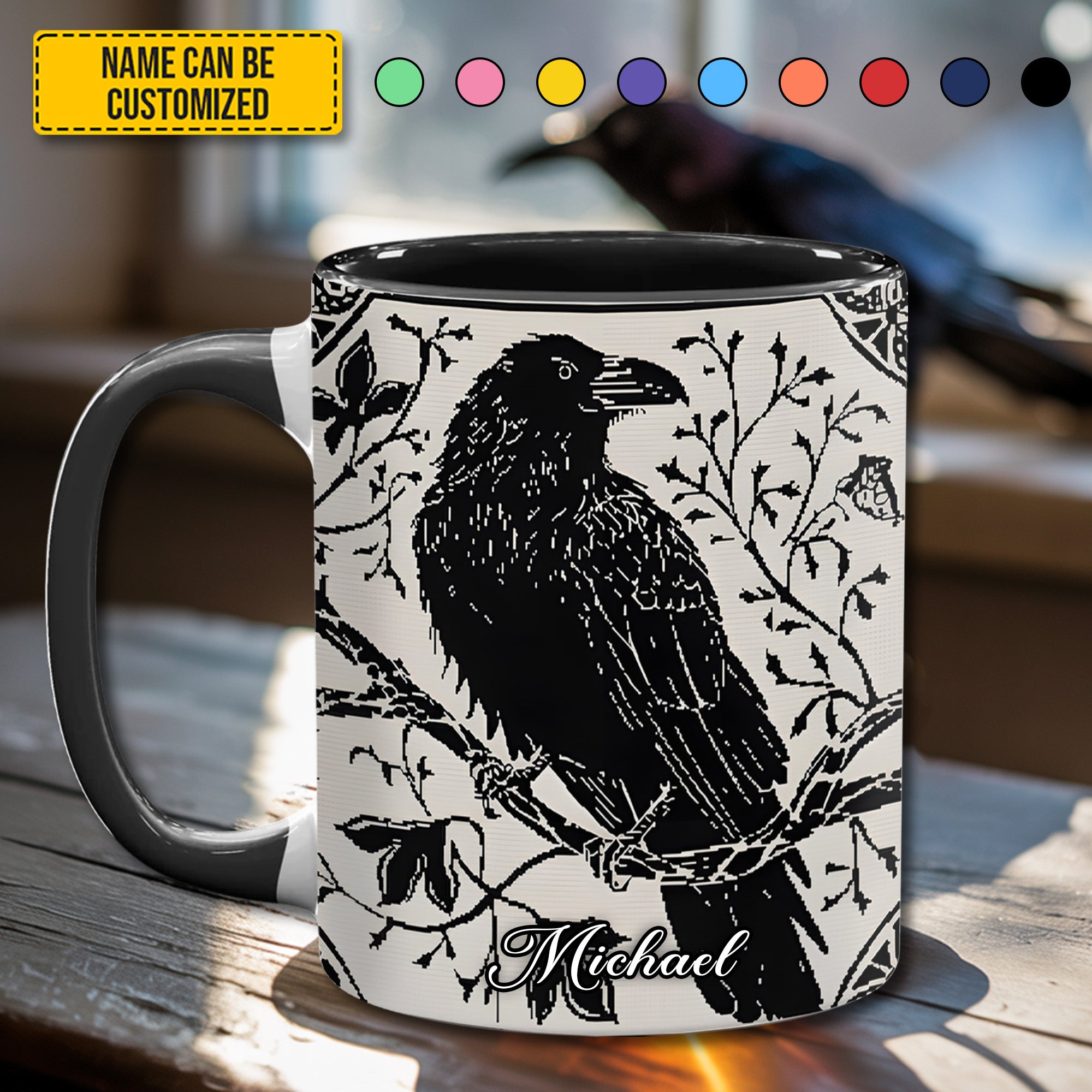 Personalized Accent Mug Raven Whisper Magical Gifts for Raven Lovers